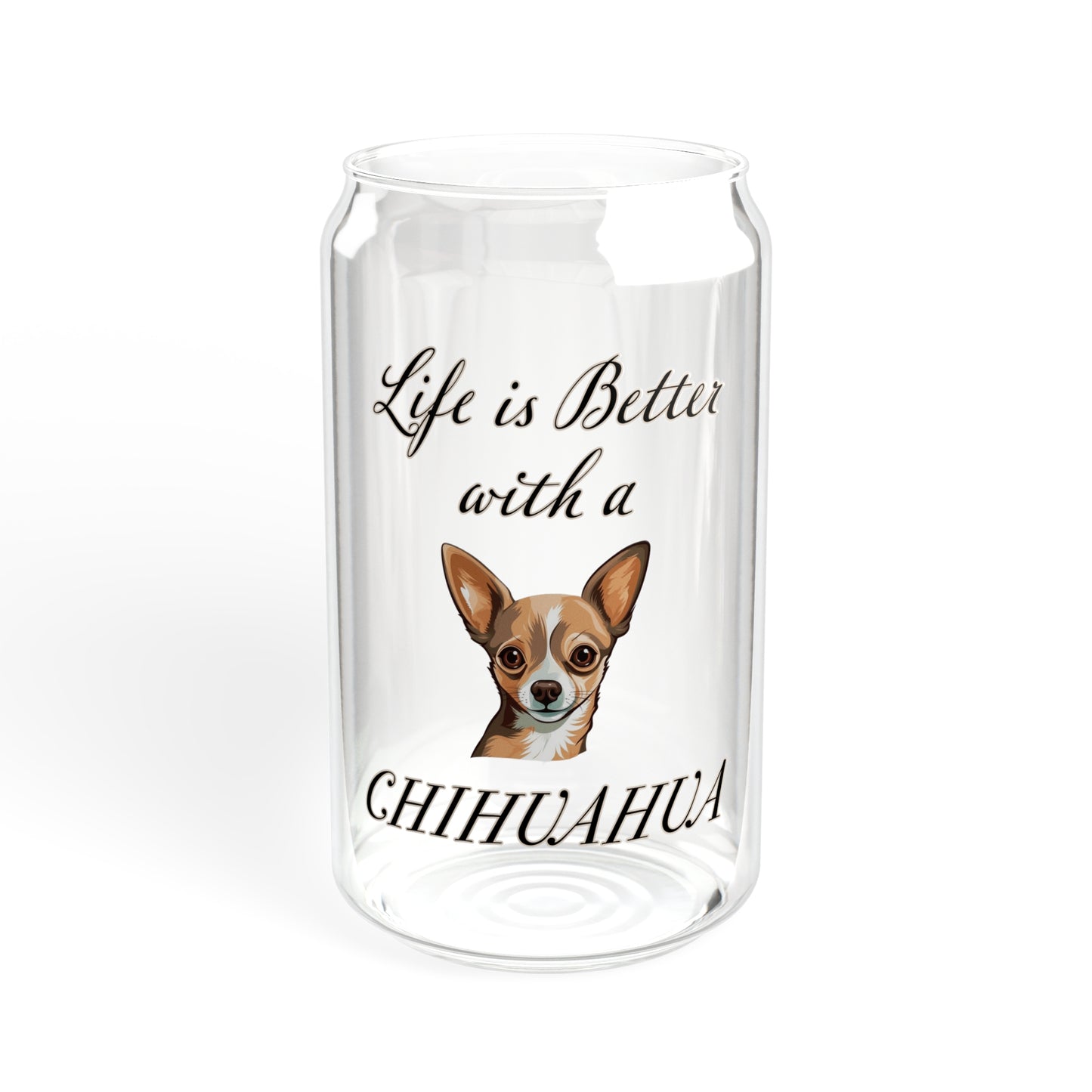 Chihuahua Sipper Glass, 16oz