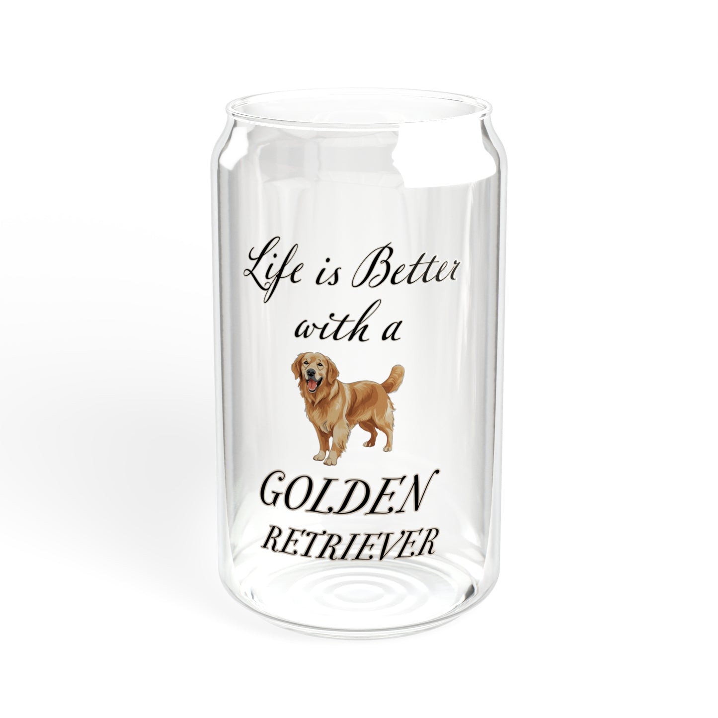 Golden Retriever Sipper Glass, 16oz