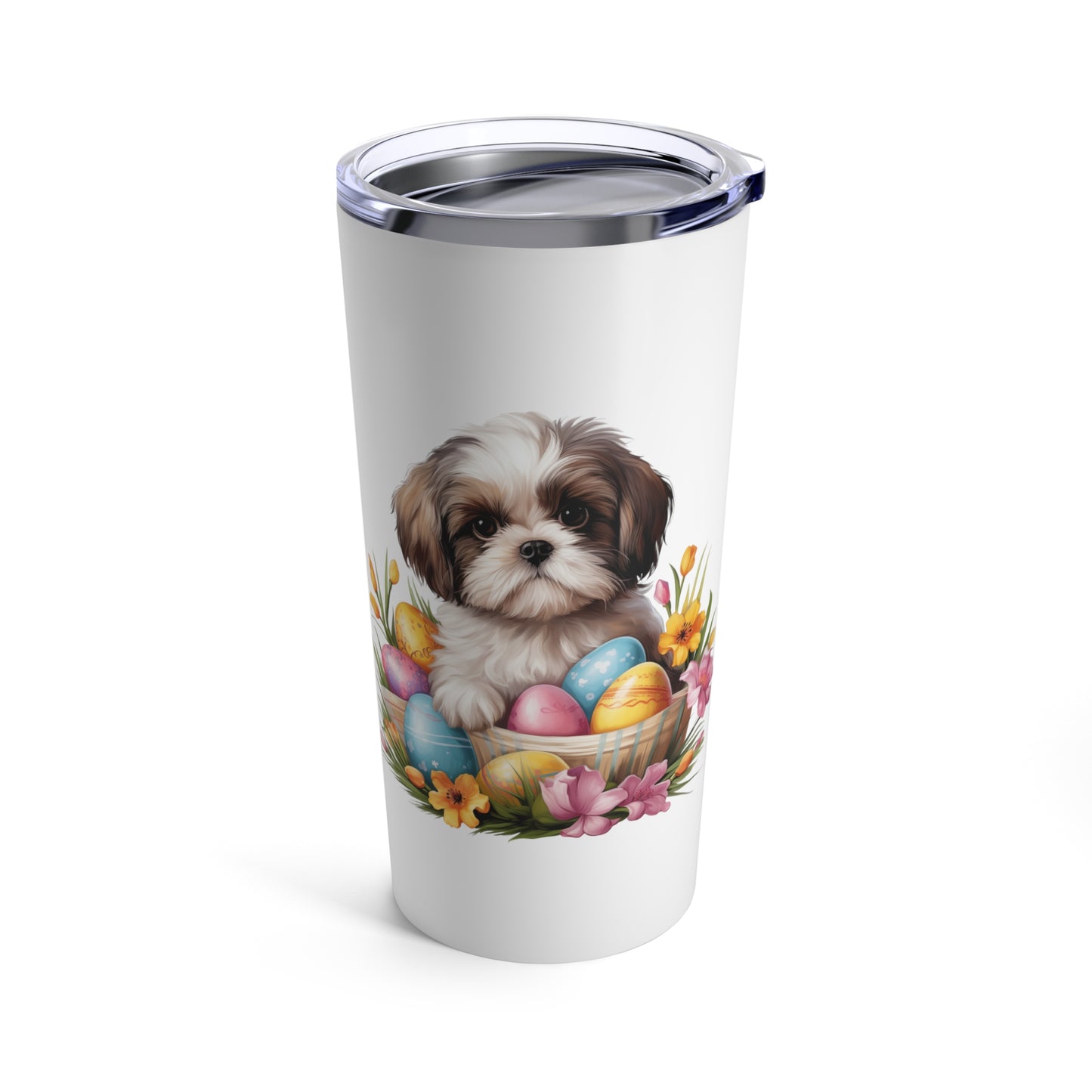 Shih Tzu Easter Stainless Steel Tumbler 20oz (White)
