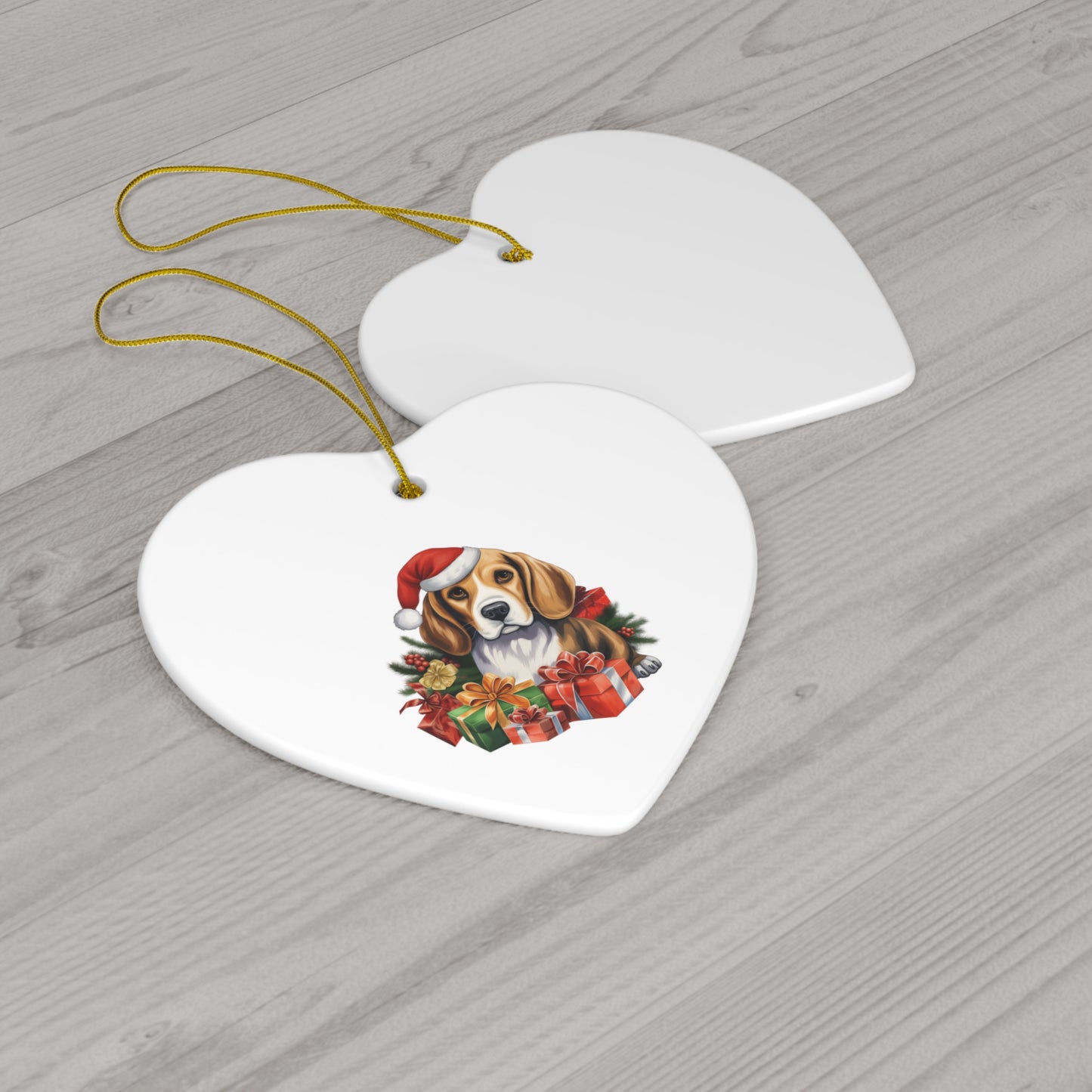 Beagle Christmas Ornament - Ceramic