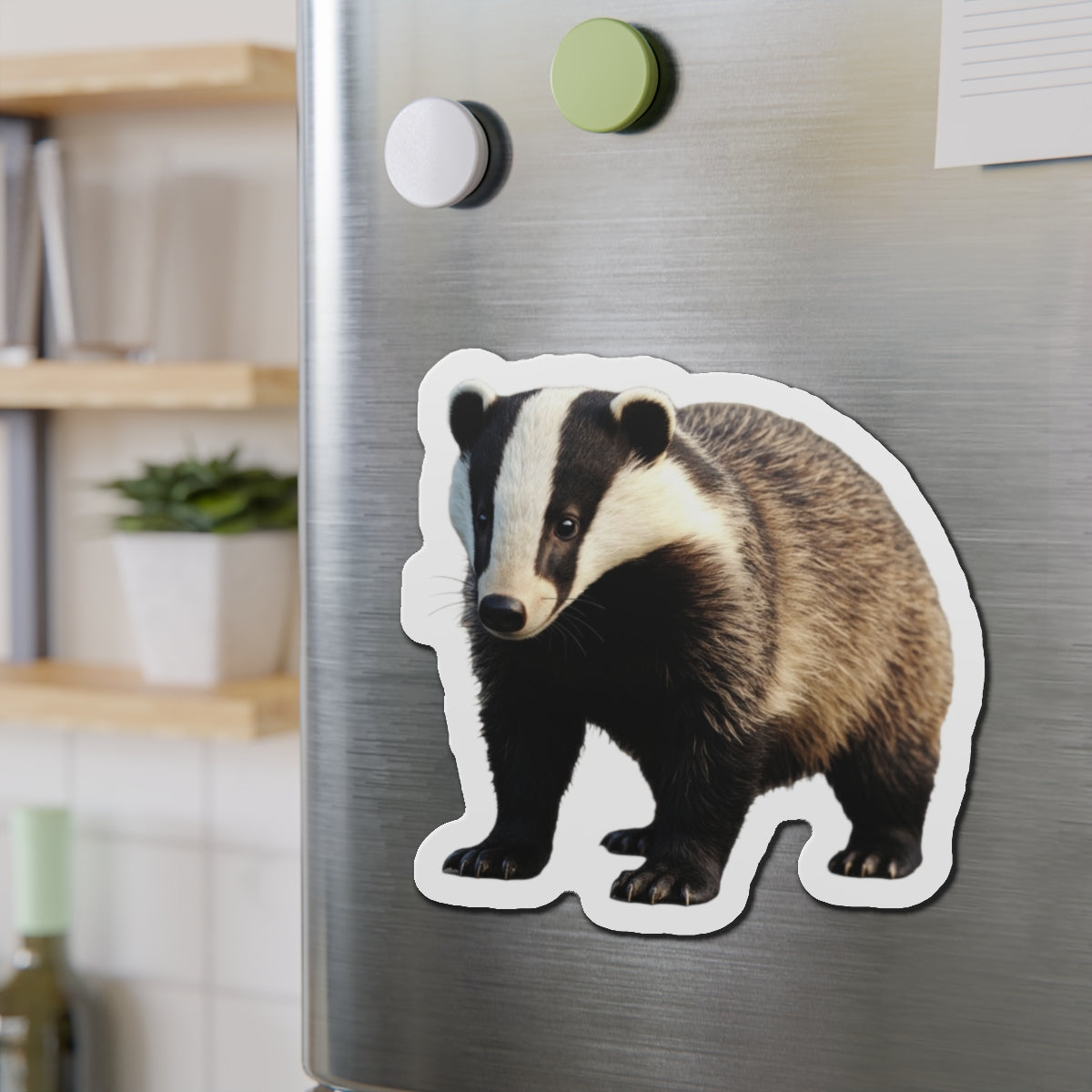 Badger Magnet, Cute Animal Fridge Decor, Forest Creature Kitchen Decoration, Woodland Theme Locker Magnet, Wildlife Lover Gift, Small