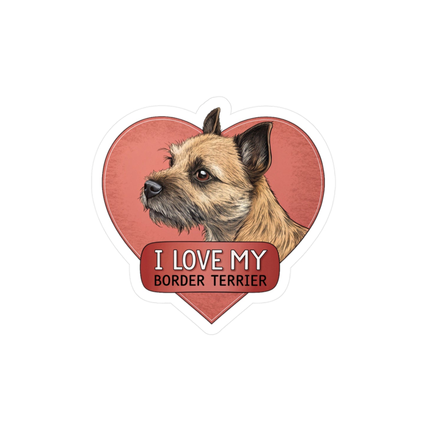 Border Terrier Kiss-Cut Vinyl Decals Stickers, Dog Lover Gift, Car Decals, Laptop Stickers, Pet Owner Gift, Animal Lover Decor