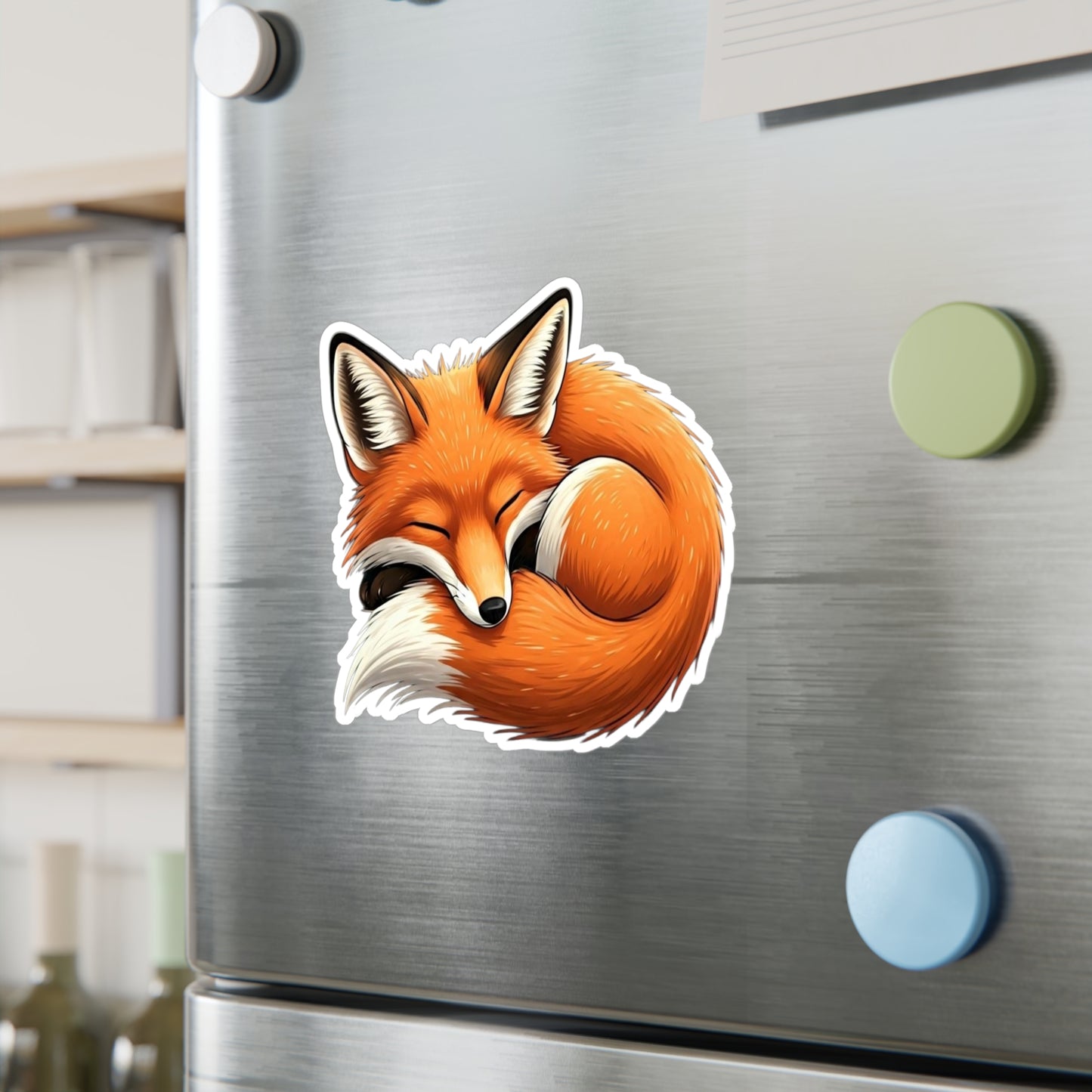 Vinyl Decals, Cute Fox Curled Up Sleeping, Laptop Stickers, Car Decals, Animal Lover Gift, Nursery Decor, Nature Wall Art
