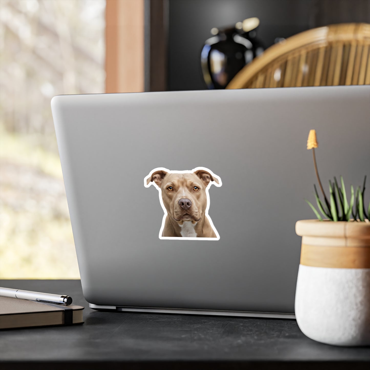 Pit Bull Decal Sticker, Dog Lover Gift, Pet Car Window Bumper, Laptop Decoration, Animal Vinyl Transfer, Cute Pitbull Mom Dad Present