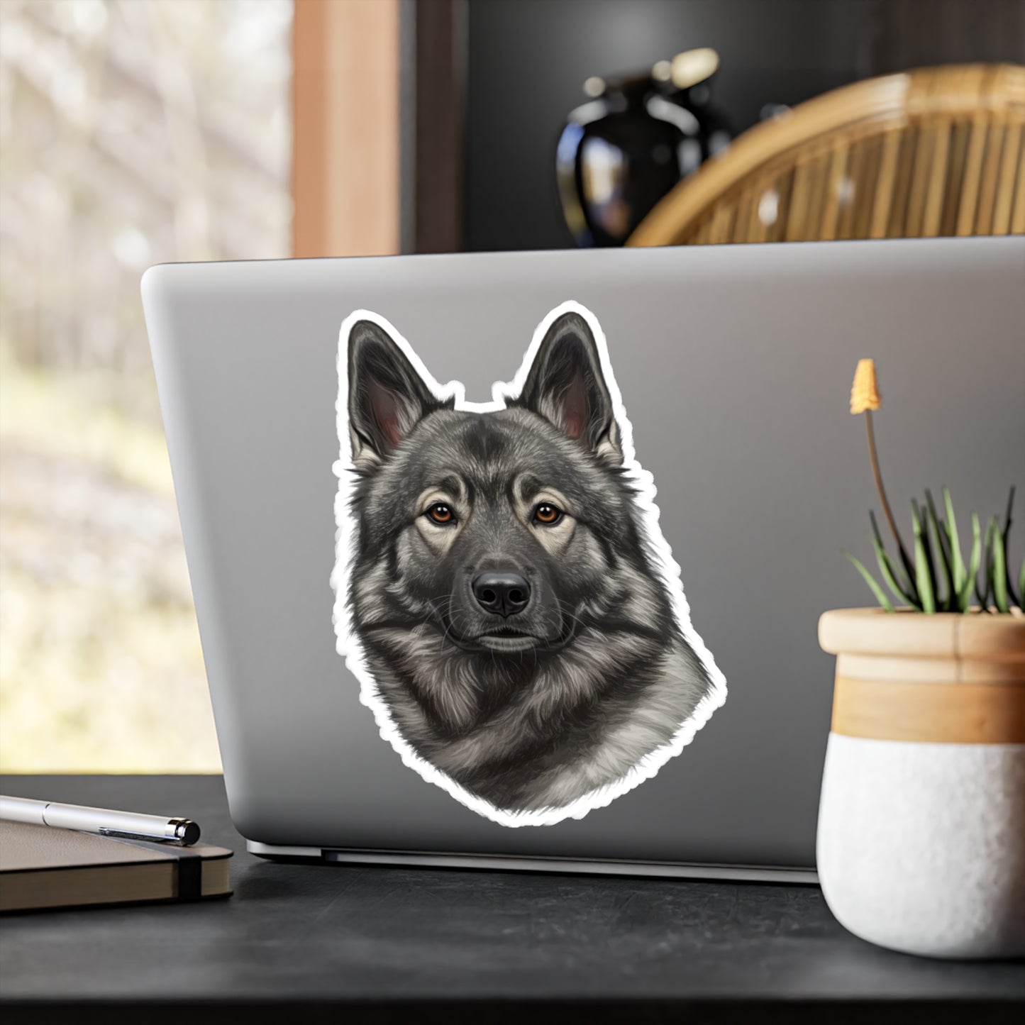 Norwegian Elkhound Vinyl Decal, Sticker for Dog Lovers, Pet Owner Gift, Car Decal, Laptop Sticker, Animal Lover Gift
