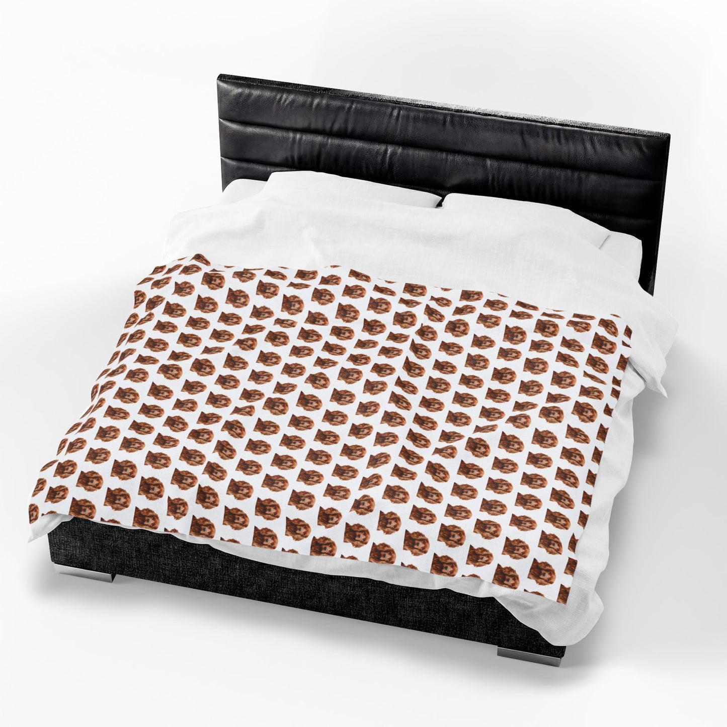 Cocker Spaniel Blanket (Velveteen Plush, White)