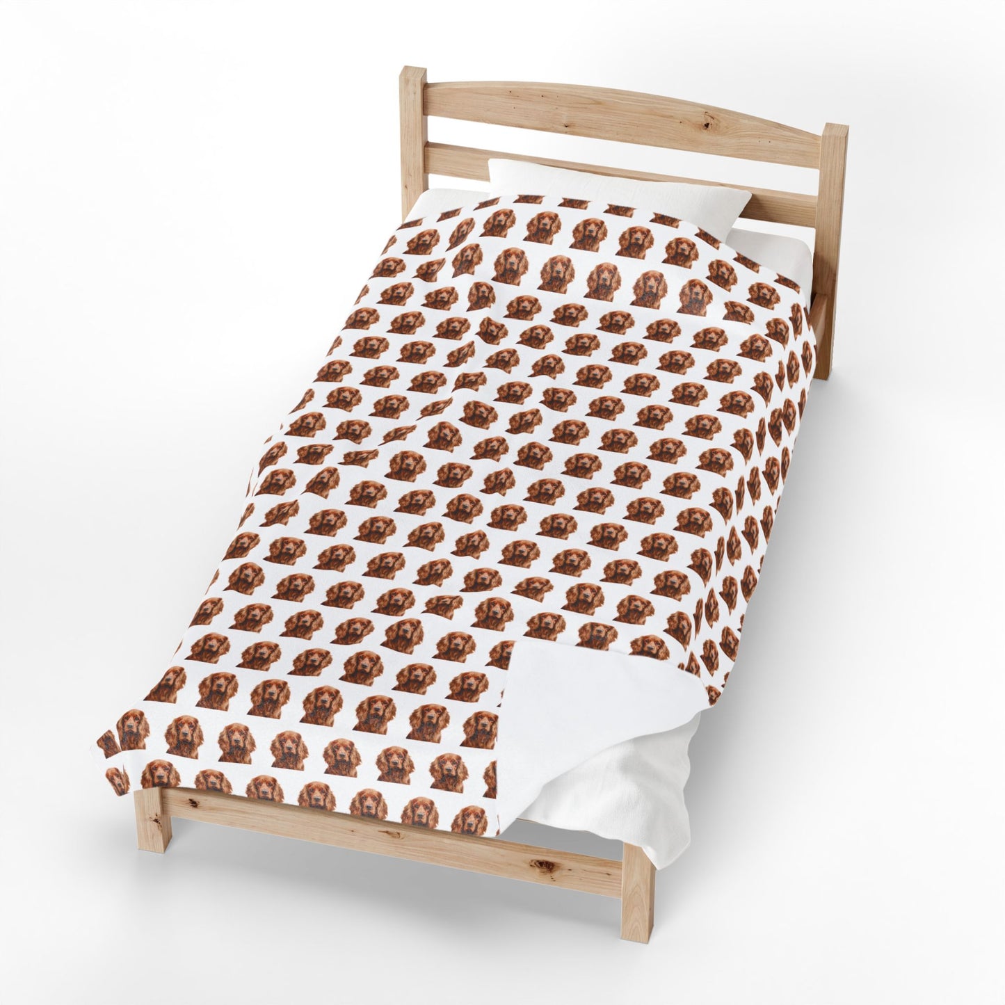 Cocker Spaniel Blanket (Velveteen Plush, White)