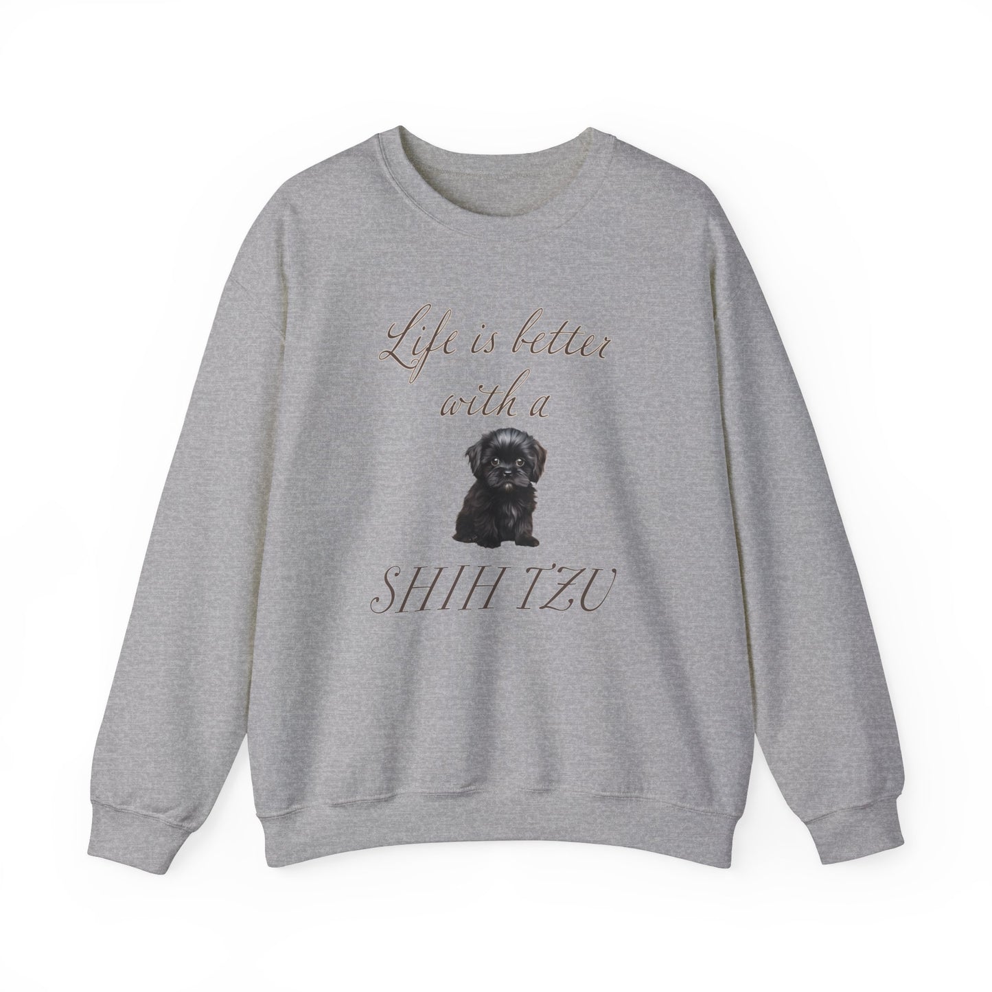 Life is Better with a Shih Tzu Unisex Heavy Blend™ Crewneck Sweatshirt