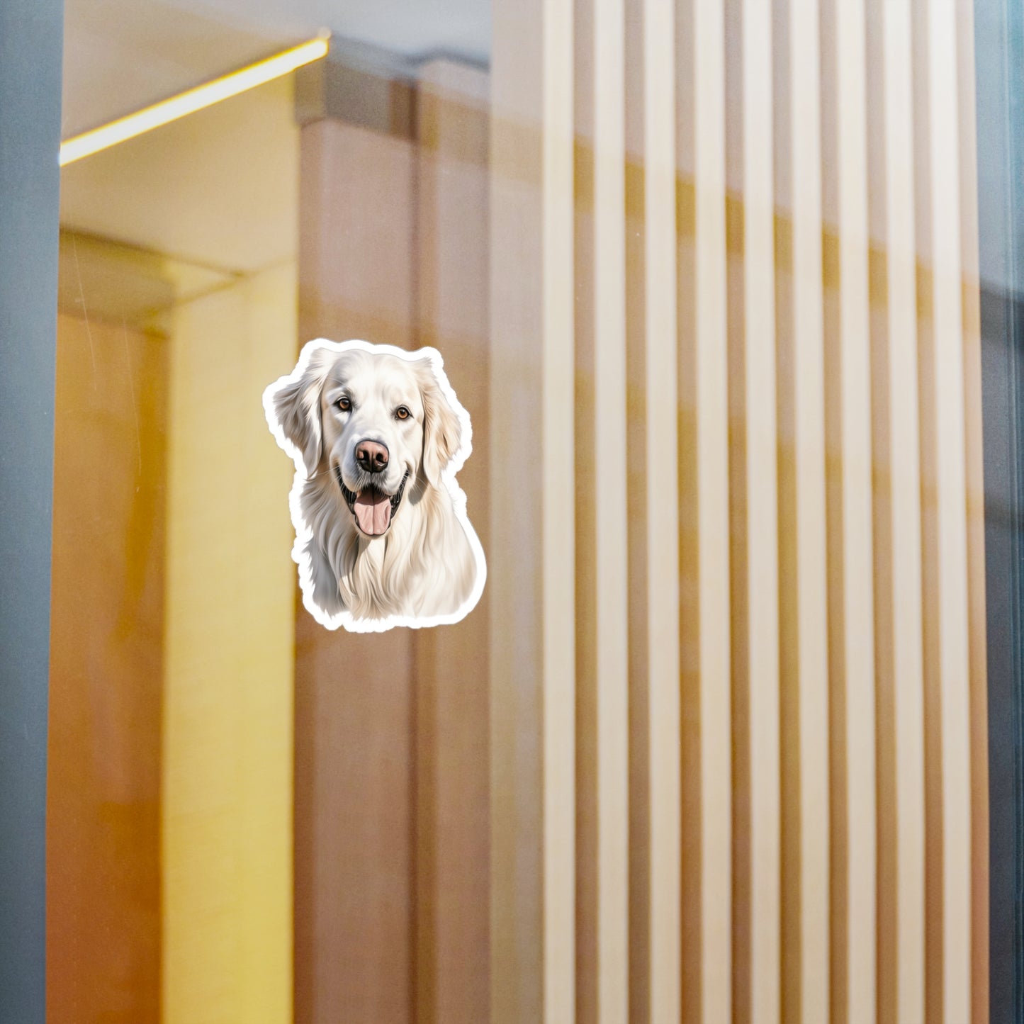 White Golden Retriever Sticker - Kiss-Cut Vinyl Decals