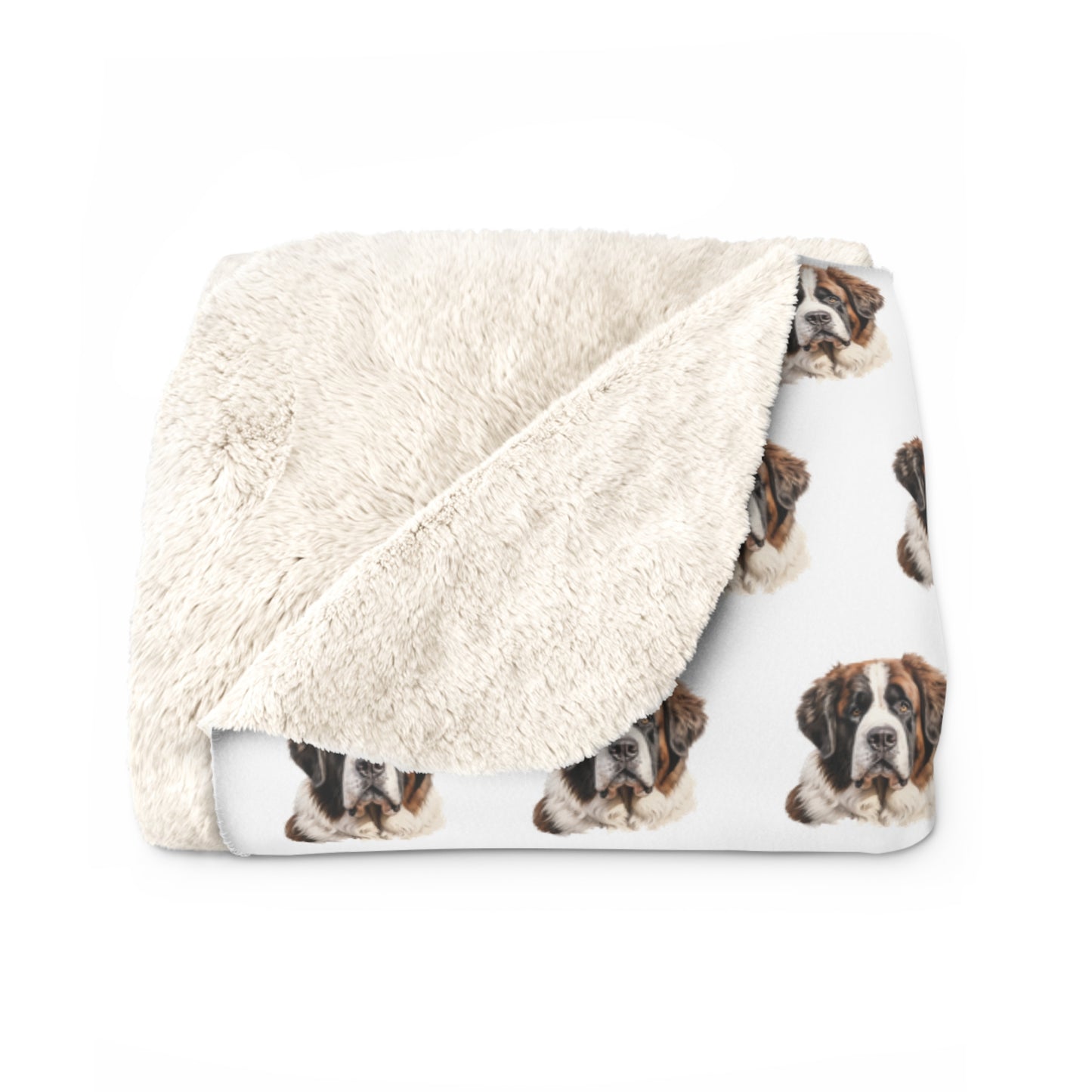 Sherpa Fleece Blanket, St Bernard Dog Print Throw, Cozy Winter Home Decor, Pet Lover Gift, Animal Lover Present