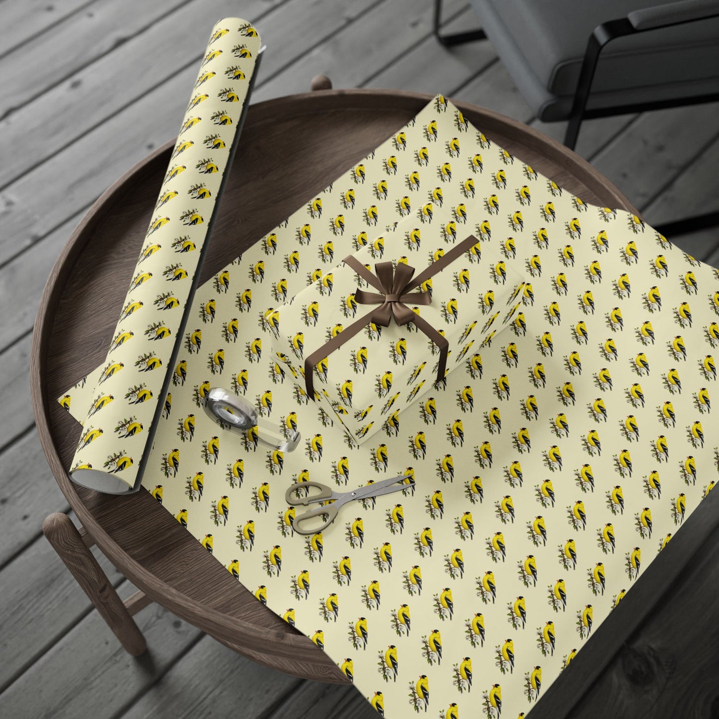 Goldfinch Pattern Wrapping Paper | Bird Gift Wrap Roll