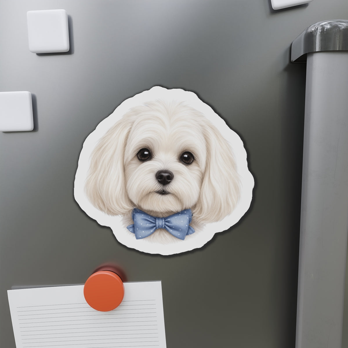 Maltese Dog Magnet - Blue Bowtie Dog Lover Gift