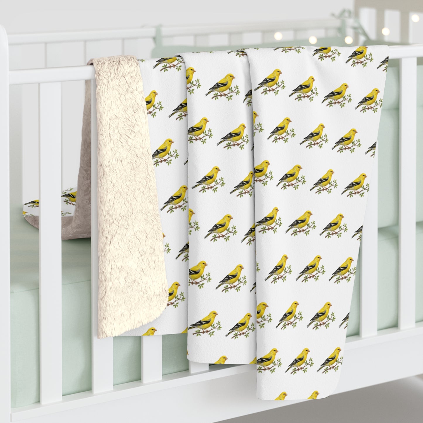 Cozy Finch Sherpa Fleece Blanket - Soft Throw for Relaxation, Home Decor, Gift, Bird Lovers, Holiday Comfort