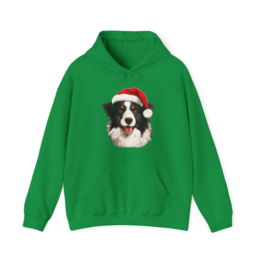 Christmas Border Collie Hoodie - Unisex Hooded Dog Mom or Dog Dad Sweatshirt