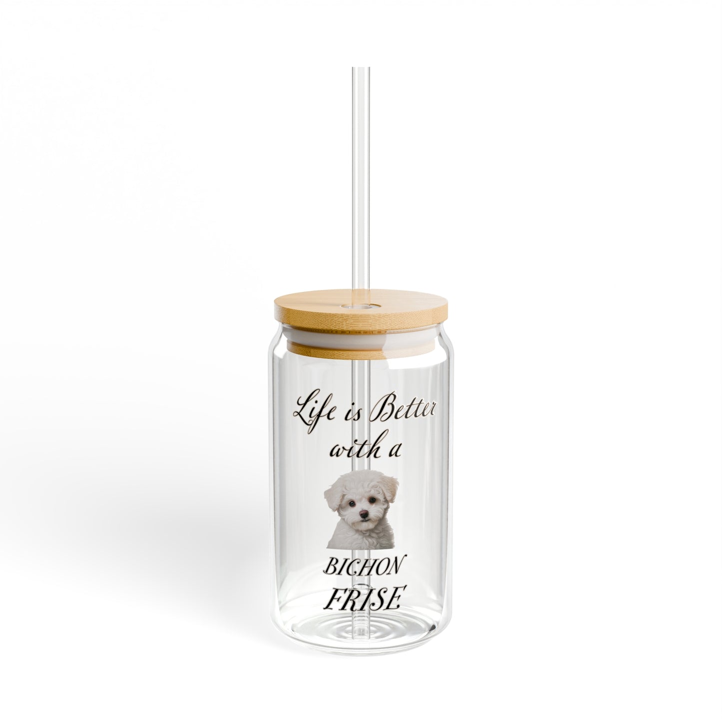 Bichon Frise Sipper Glass, 16oz