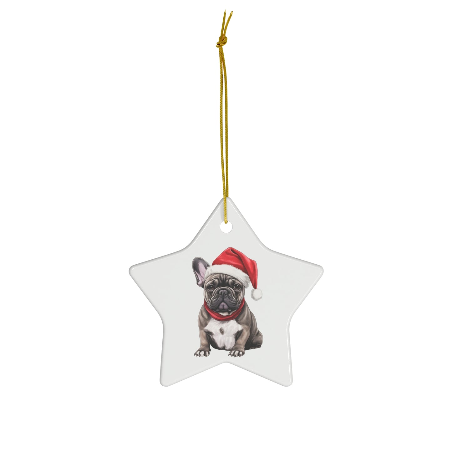 French Bulldog Christmas Ornament - Ceramic