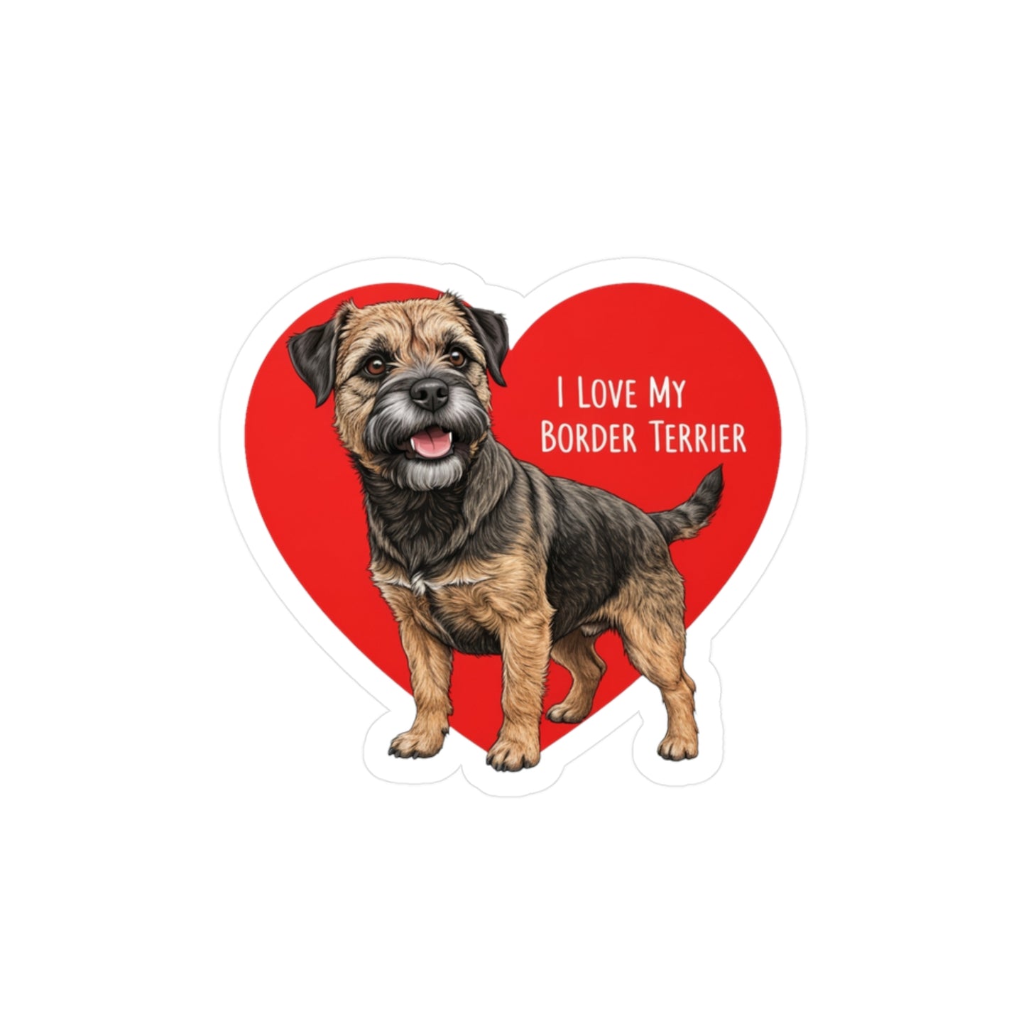 Border Terrier Kiss-Cut Vinyl Decals Stickers, Dog Lover Gift, Car Decals, Laptop Stickers, Pet Owner Gift, Animal Lover Decor