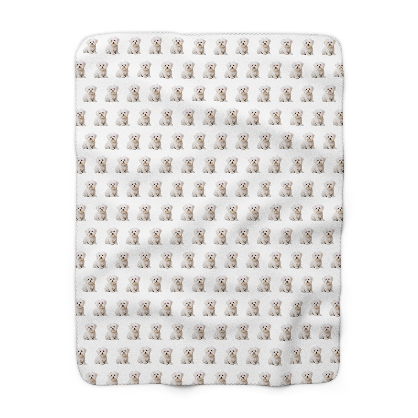 Sherpa Fleece Blanket, Maltese Dog Lover Gift, Maltese Throw, Animal Bedding, Pet Decor