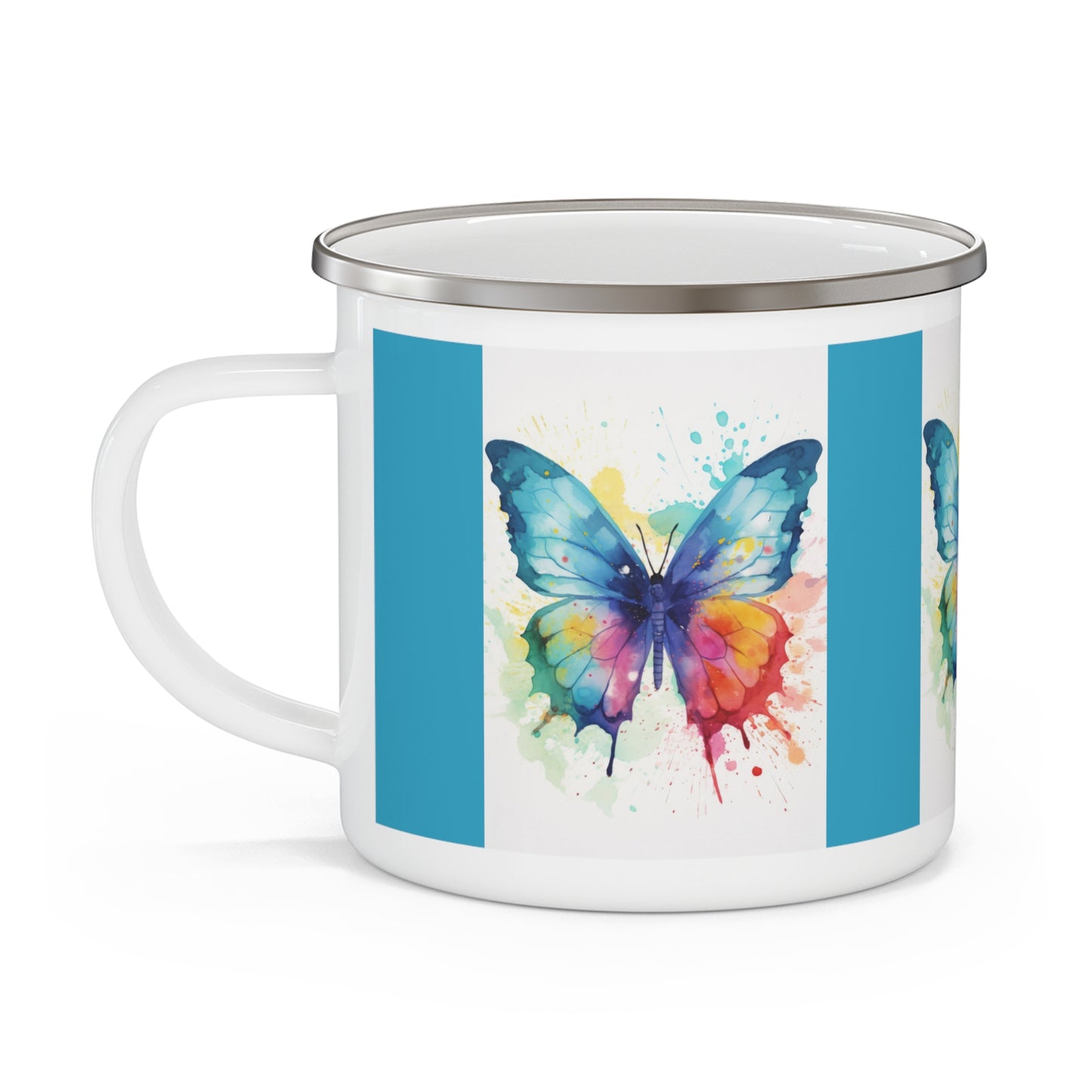 Butterfly Enamel Camping Mug