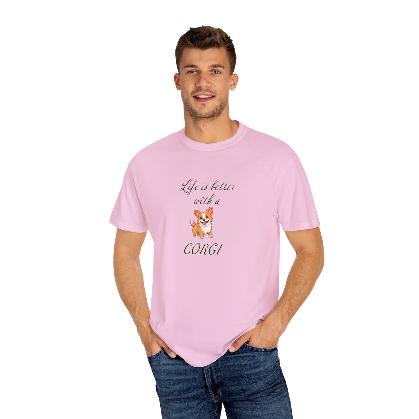 Life is Better with a Corgi Tshirt - Unisex Garment-Dyed T-shirt