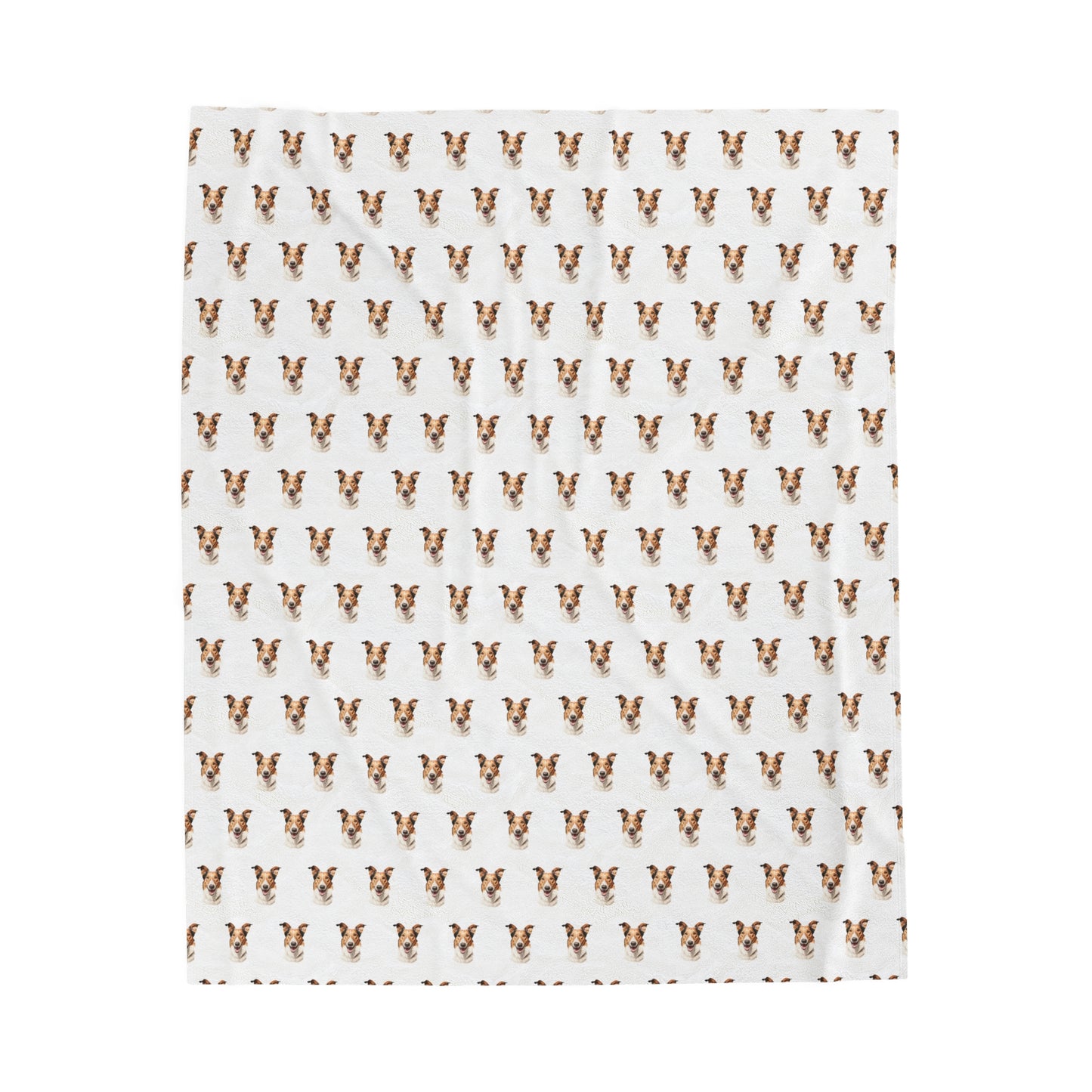 Smooth Collie Velveteen Plush Blanket (White)