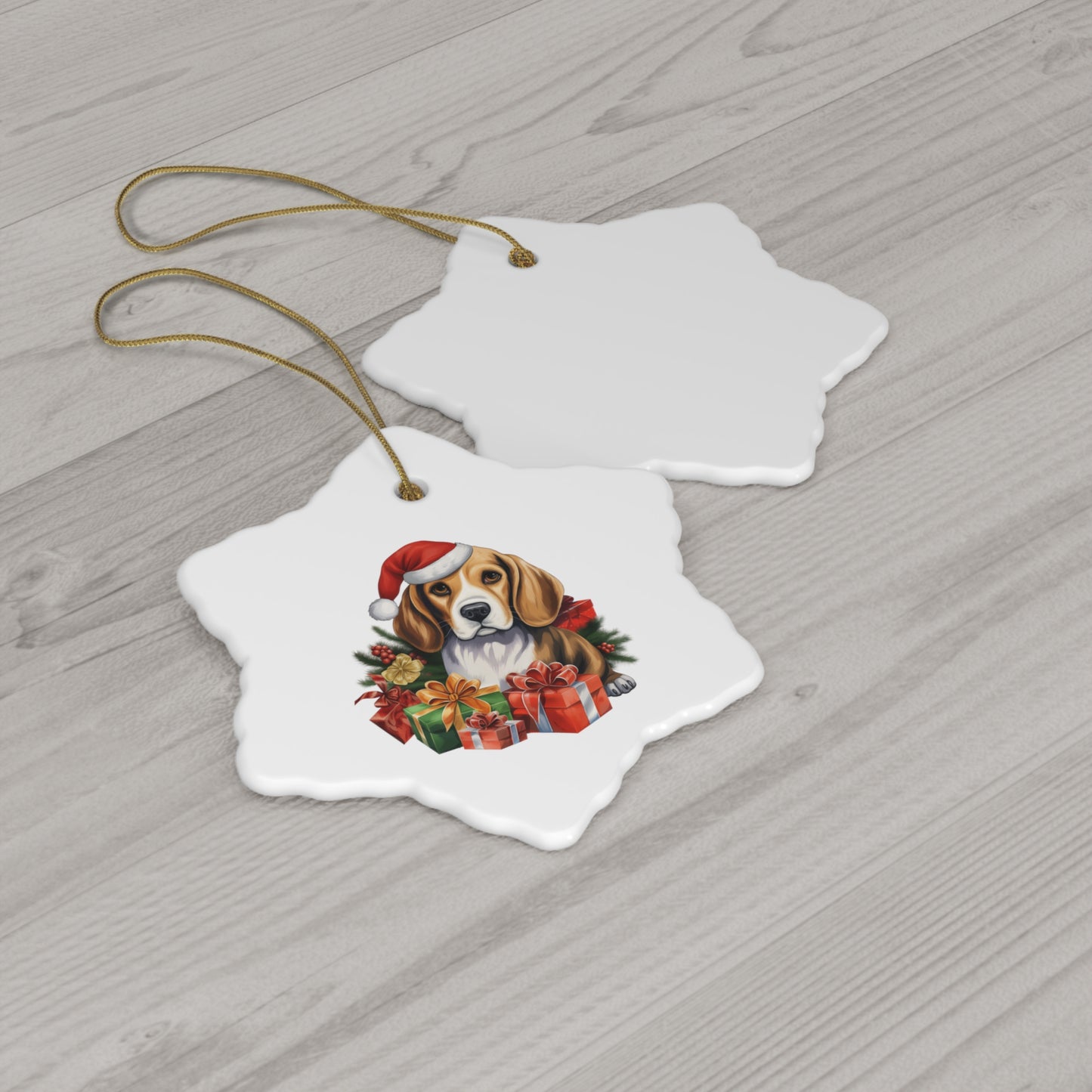 Beagle Christmas Ornament - Ceramic