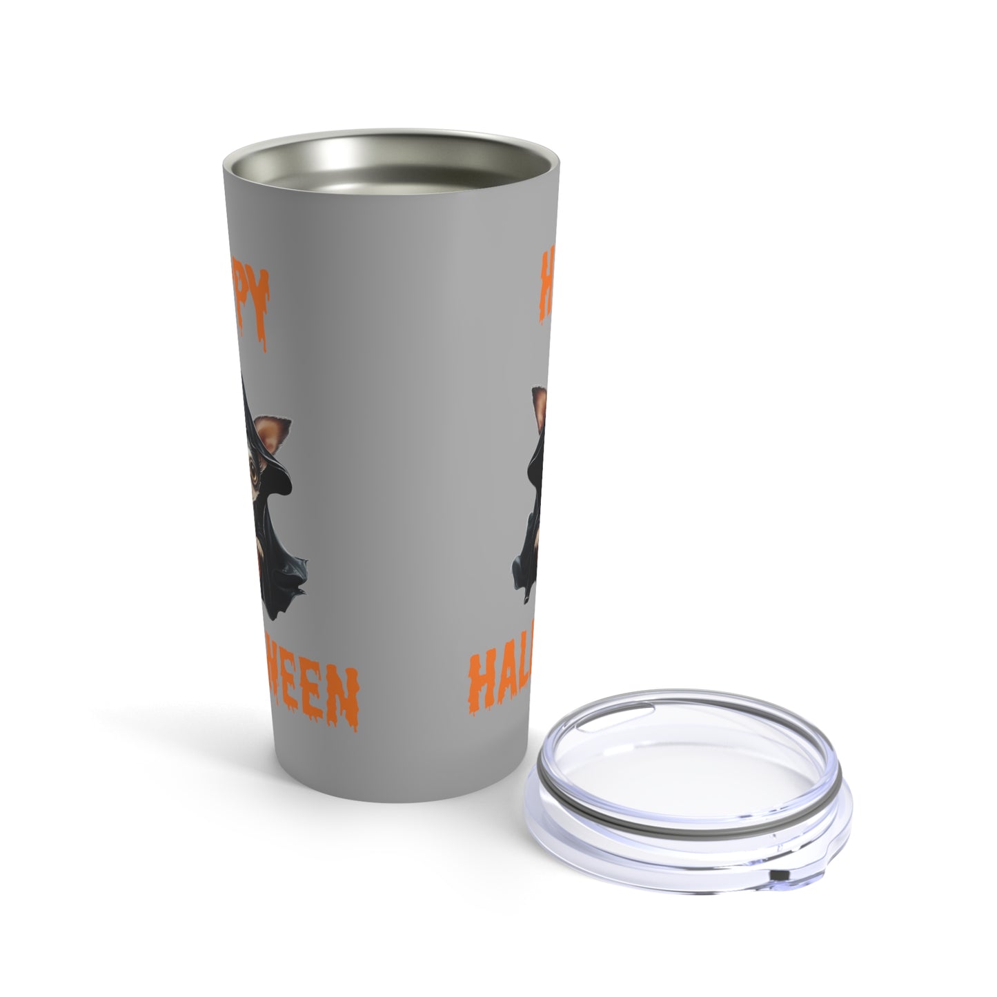Grey Happy Halloween Chihuahua Stainless Steel Tumbler 20oz
