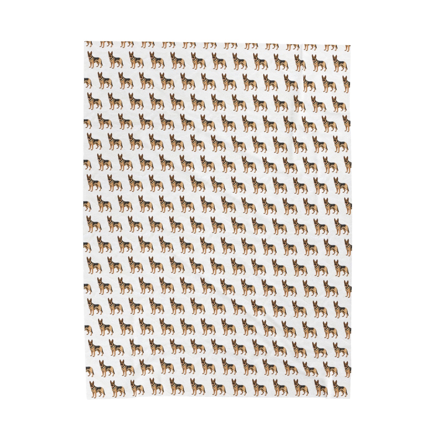 German Shepherd Velveteen Plush Blanket (White)