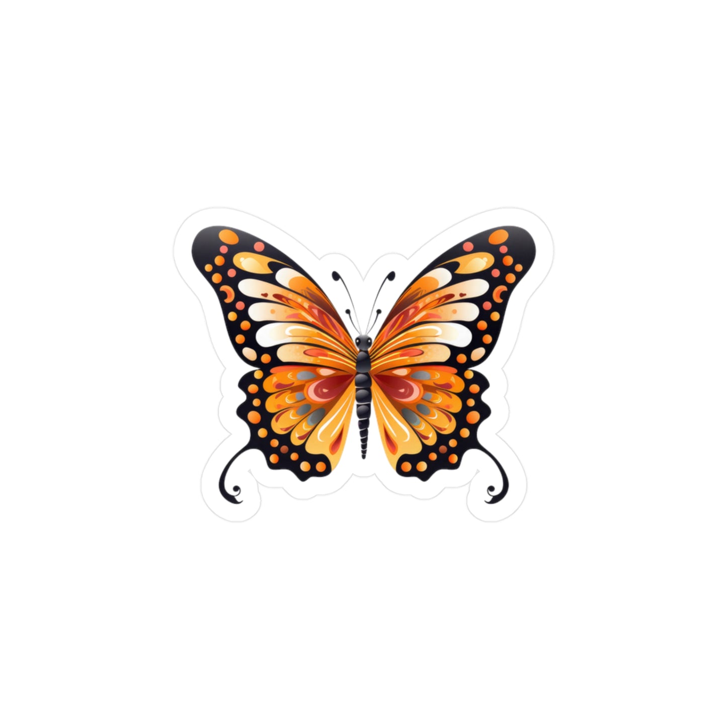 Orange Butterfly sticker - Kiss-Cut Vinyl Decals