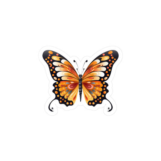 Orange Butterfly sticker - Kiss-Cut Vinyl Decals