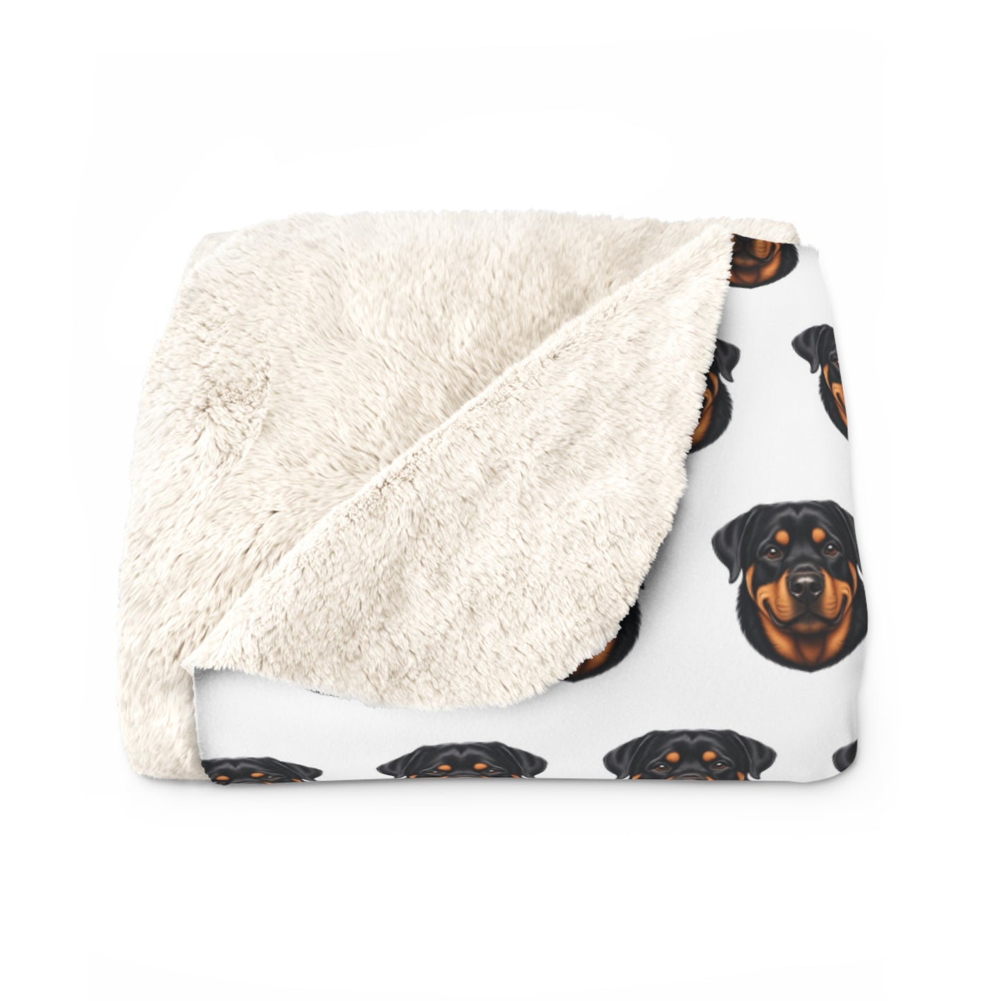 Rottweiler Sherpa Fleece Blanket - Dog Lover Gift