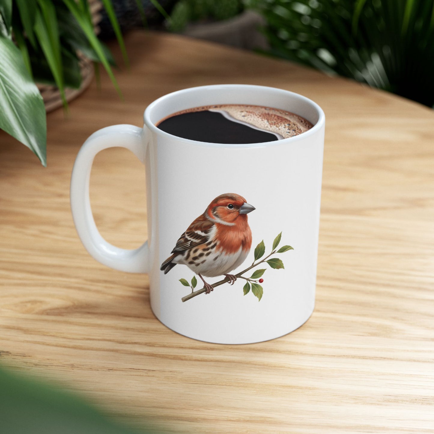 Finch Mug - Bird Lover Gift, Ceramic Coffee Cup, Animal Print Tea Mug, Nature Inspired Drinkware, Wildlife Enthusiast Present