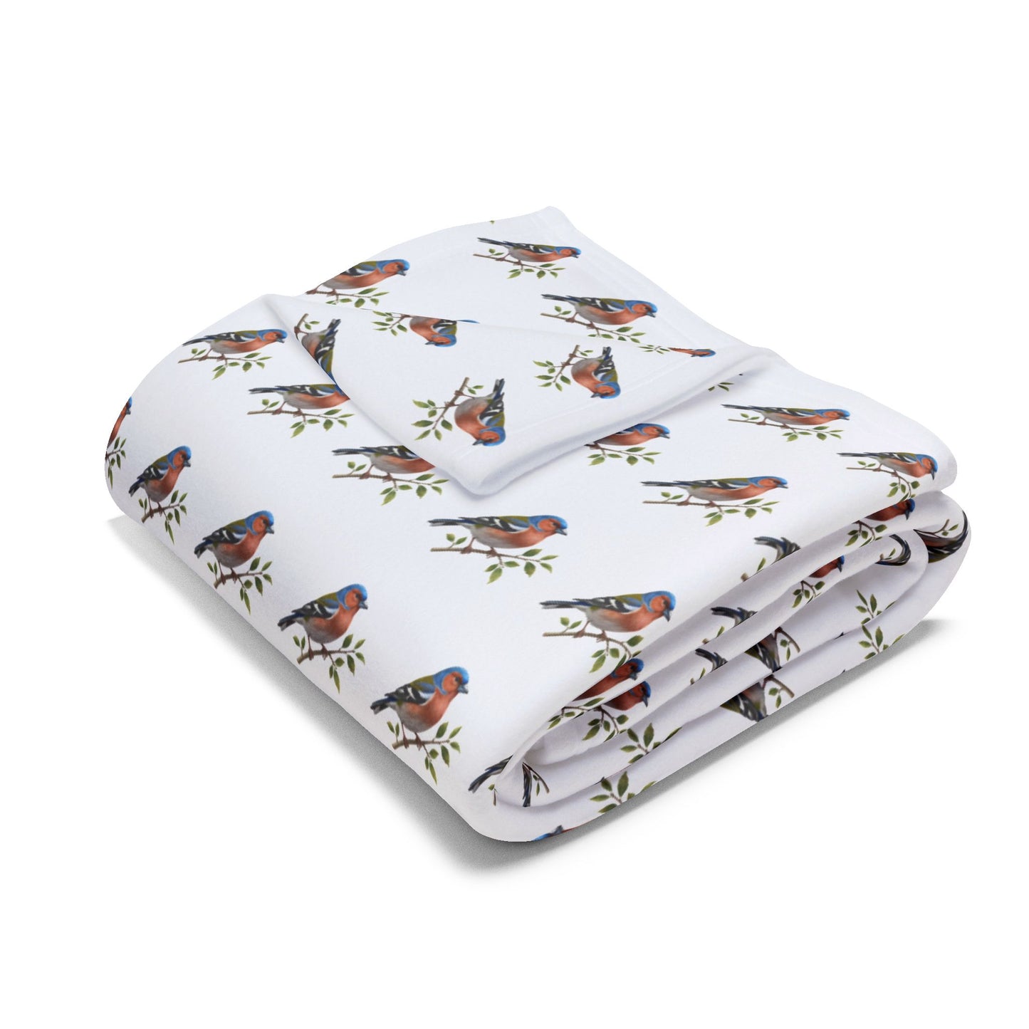 Finch Arctic Fleece Blanket - Cozy Winter Bird Throw, Snowy Day Home Decor, Christmas Gift for Nature Lover, Lap Blanket, Sofa Cover