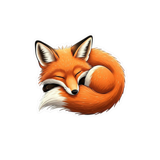 Vinyl Decals, Cute Fox Curled Up Sleeping, Laptop Stickers, Car Decals, Animal Lover Gift, Nursery Decor, Nature Wall Art