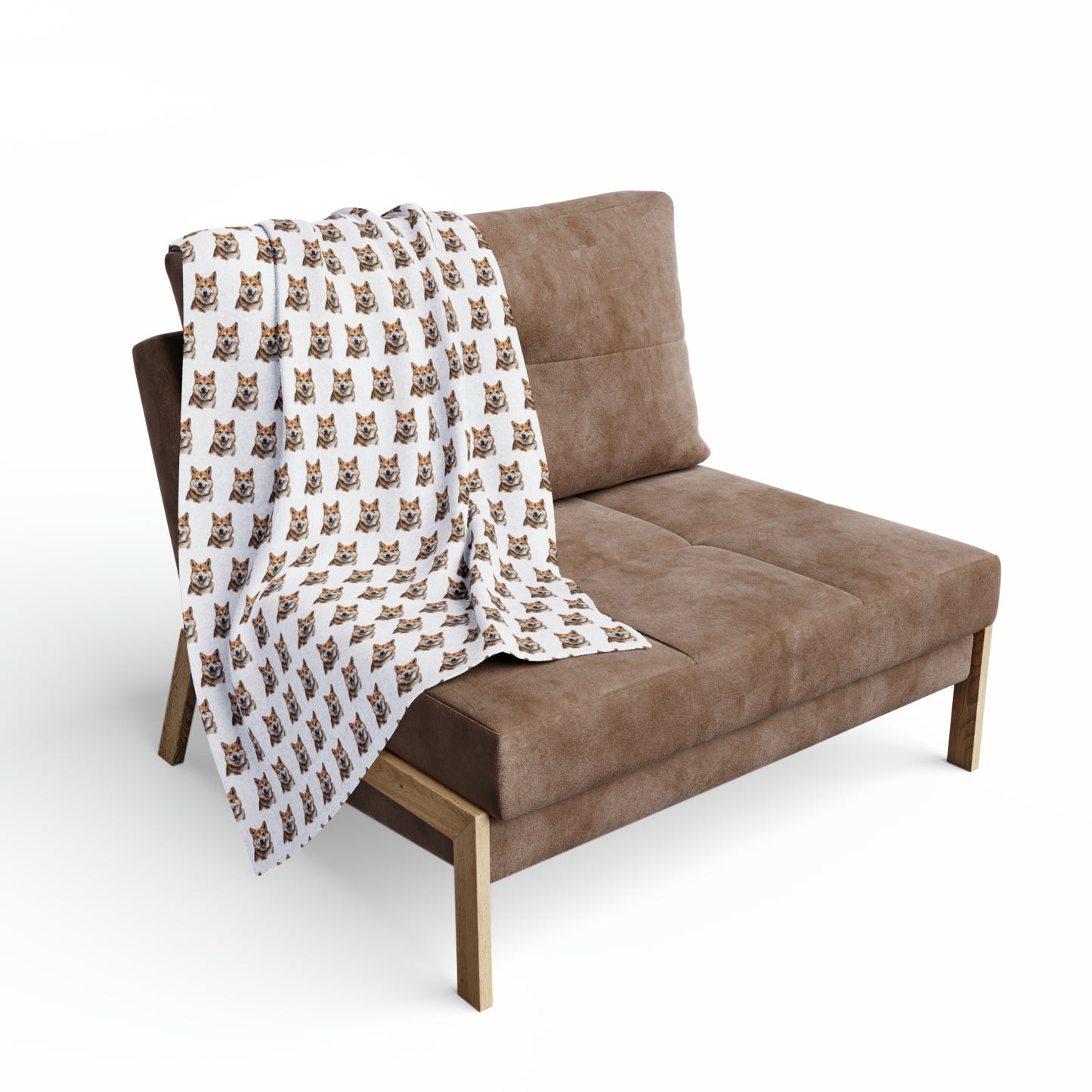 akita fleece blanket on a chair