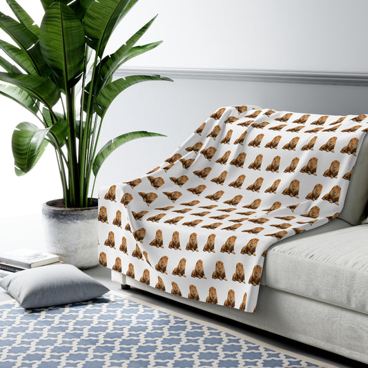 Lion Sherpa Fleece Blanket - Animal Home Decor, Jungle Safari Wildlife Throw, Gift for Nature Lover, Lion Bedding