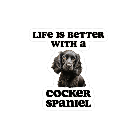 Black Cocker Spaniel Sticker - Kiss-Cut Vinyl Dog Decals