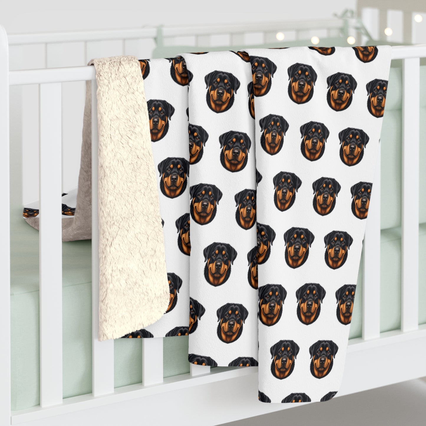 Rottweiler Sherpa Fleece Blanket - Dog Lover Gift