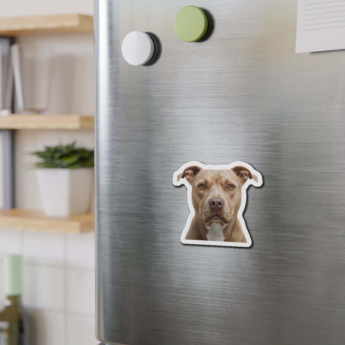 Pit Bull Die-Cut Magnet, Pet Lover Fridge Magnet, Animal Car Magnet, Cute Dog Kitchen Decor, Bull Terrier Gift