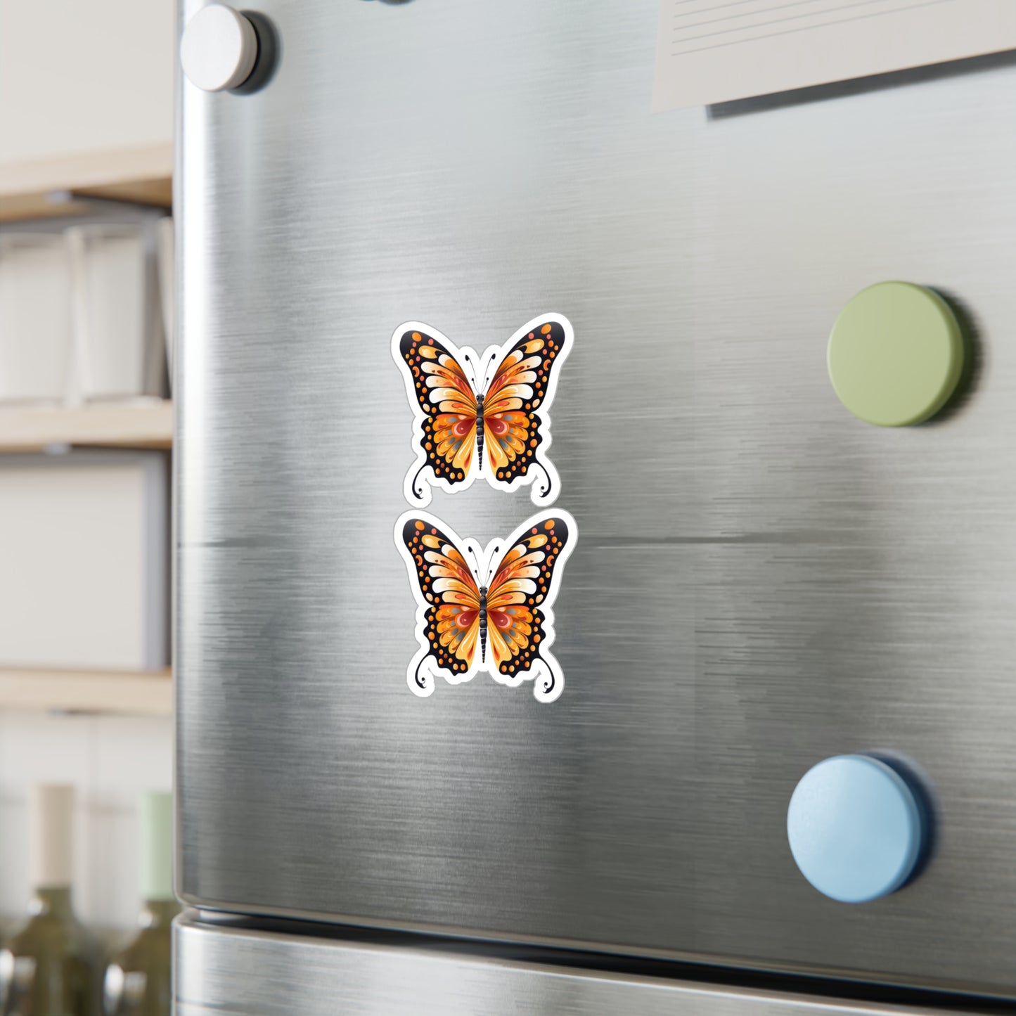 Orange Butterfly sticker - Kiss-Cut Vinyl Decals