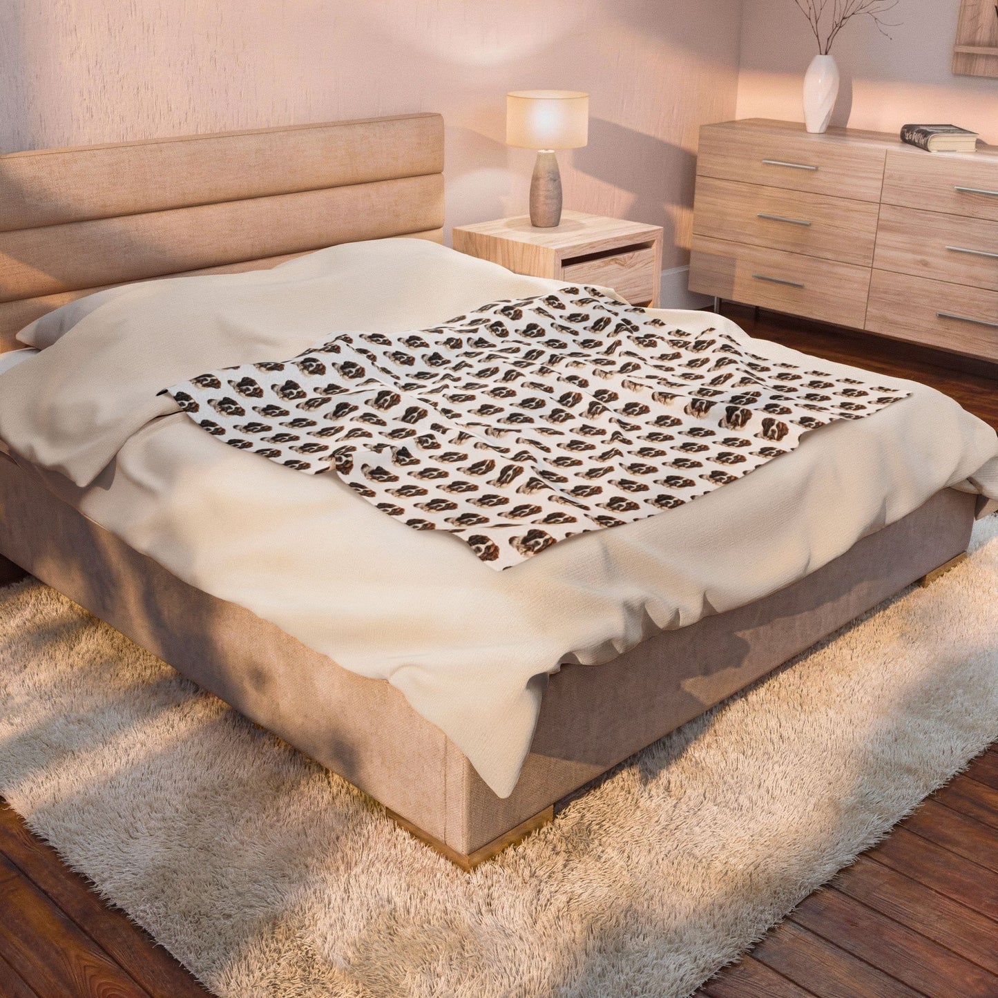 St. Bernard Blanket (Velveteen Plush, White)