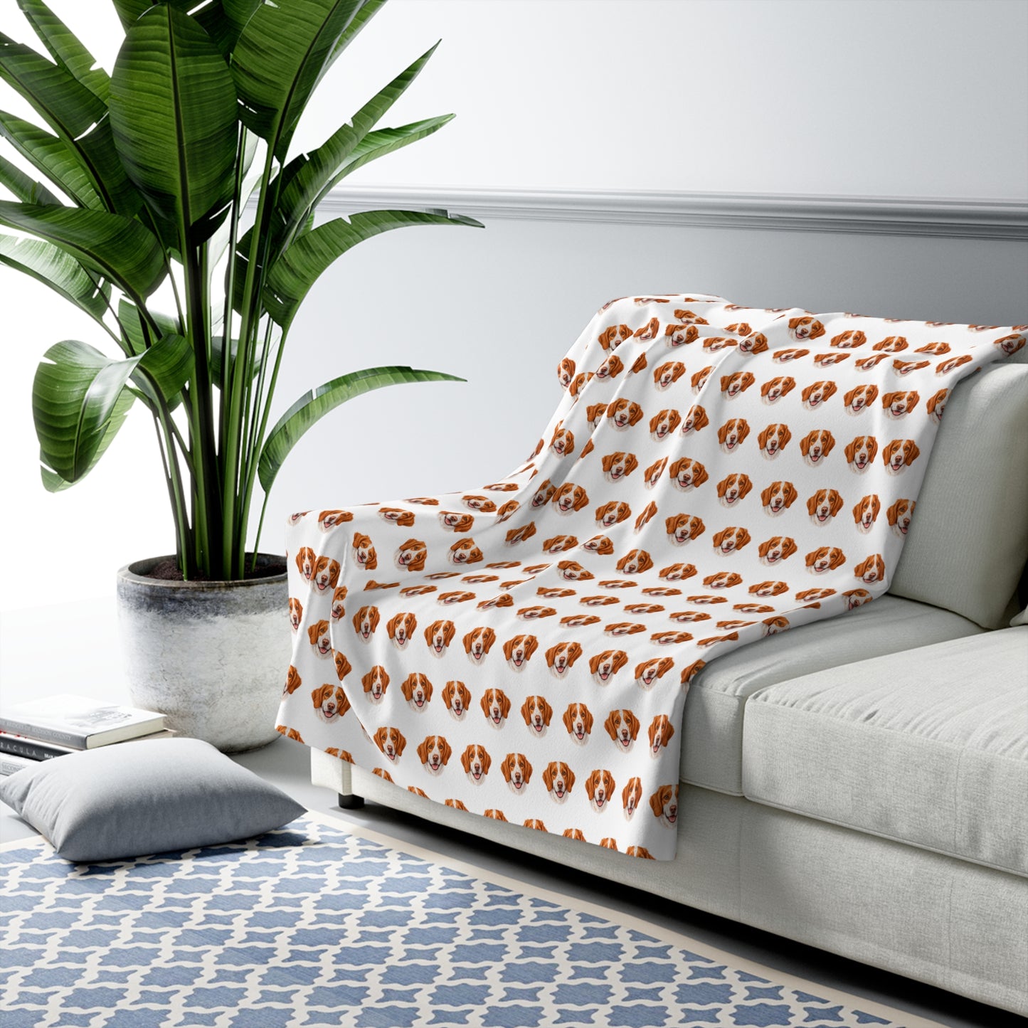 Brittany Spaniel Sherpa Fleece Blanket - Dog Lover Gift