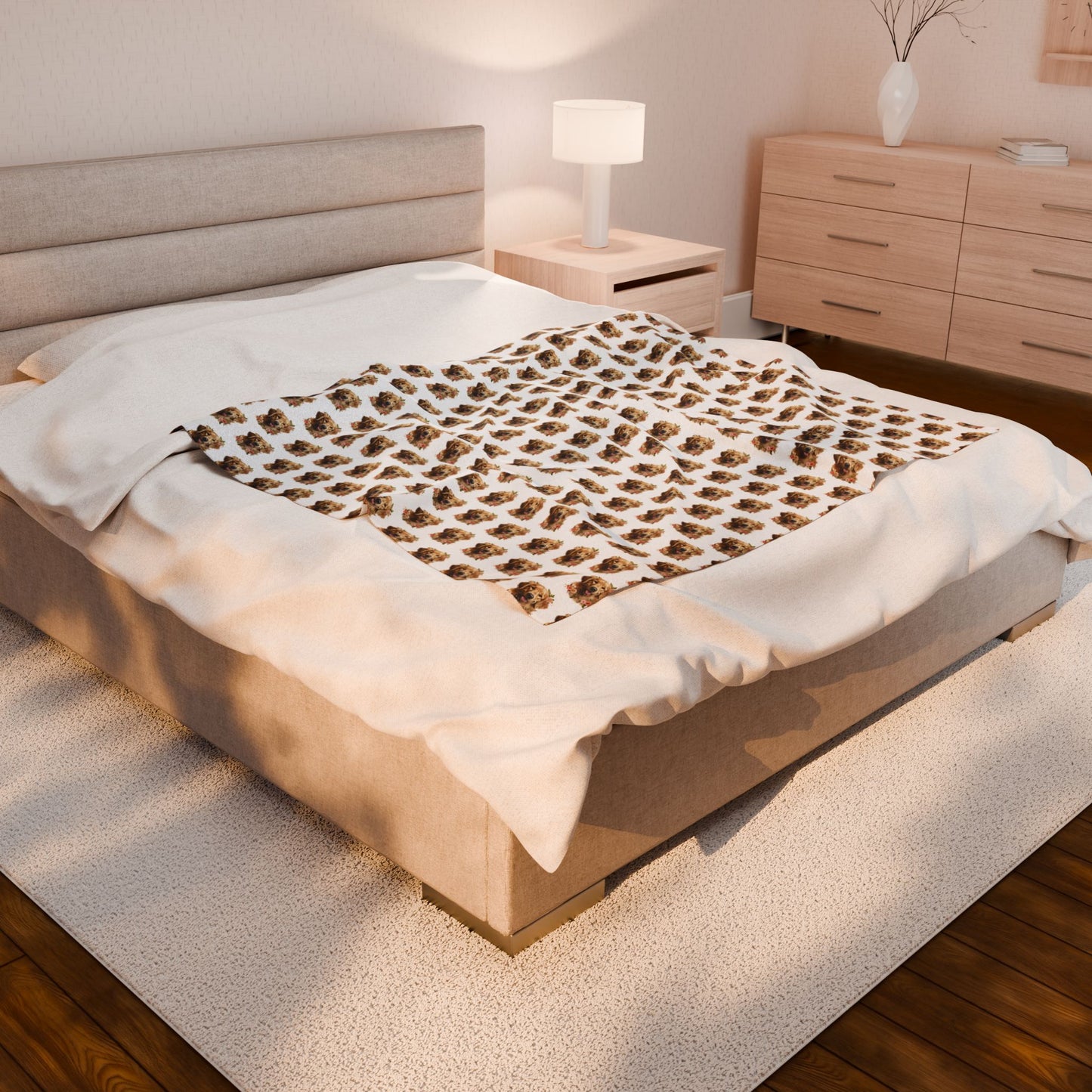 Golden Retriever Blanket -  Velveteen Plush Throw