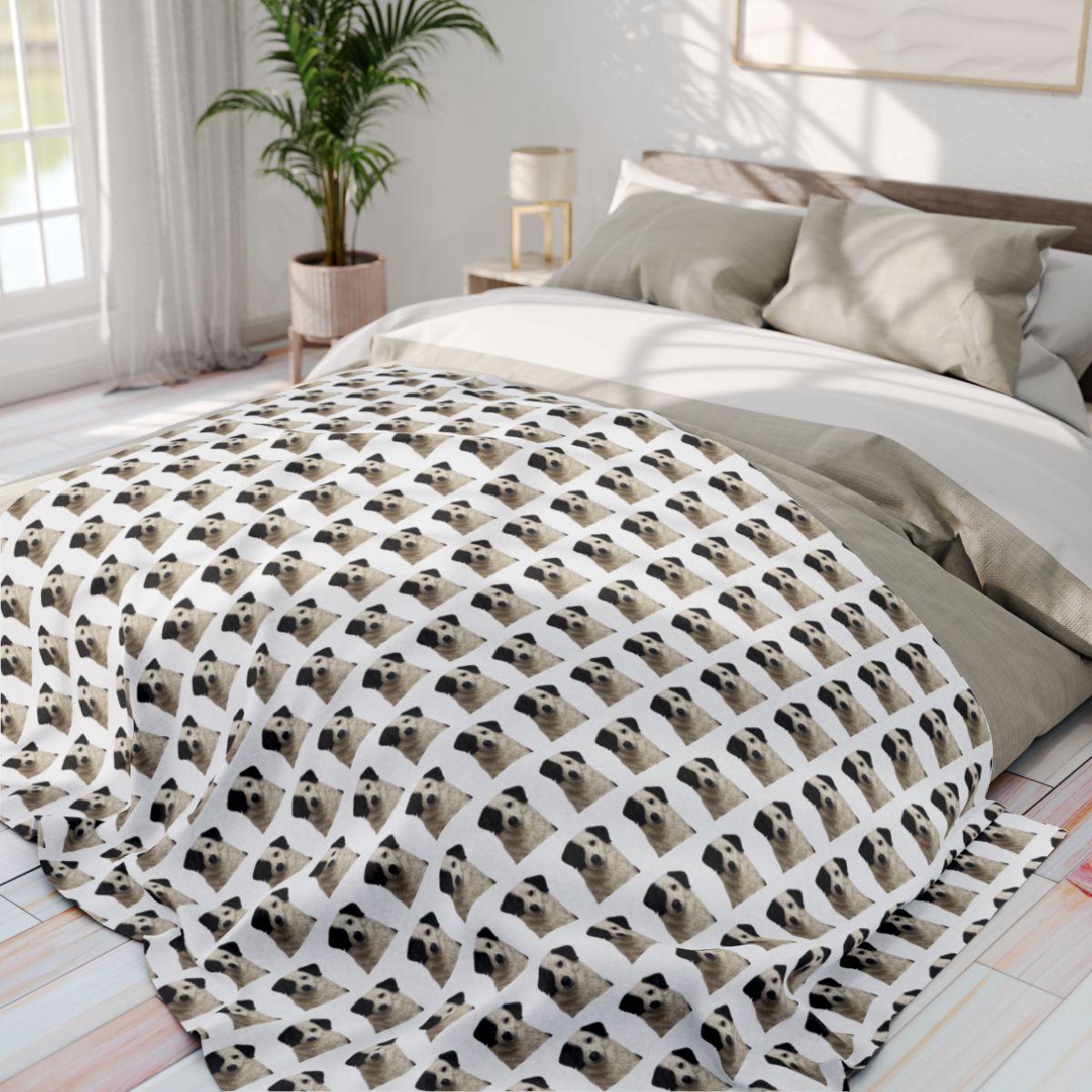 Aidi Blanket, Arctic Fleece Throw for Dog Lovers, Animal Home Decor, Pet Present
