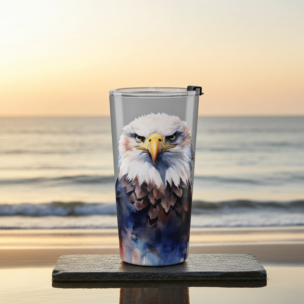 Bald Eagle Tumbler - 20oz - Stainless Steel