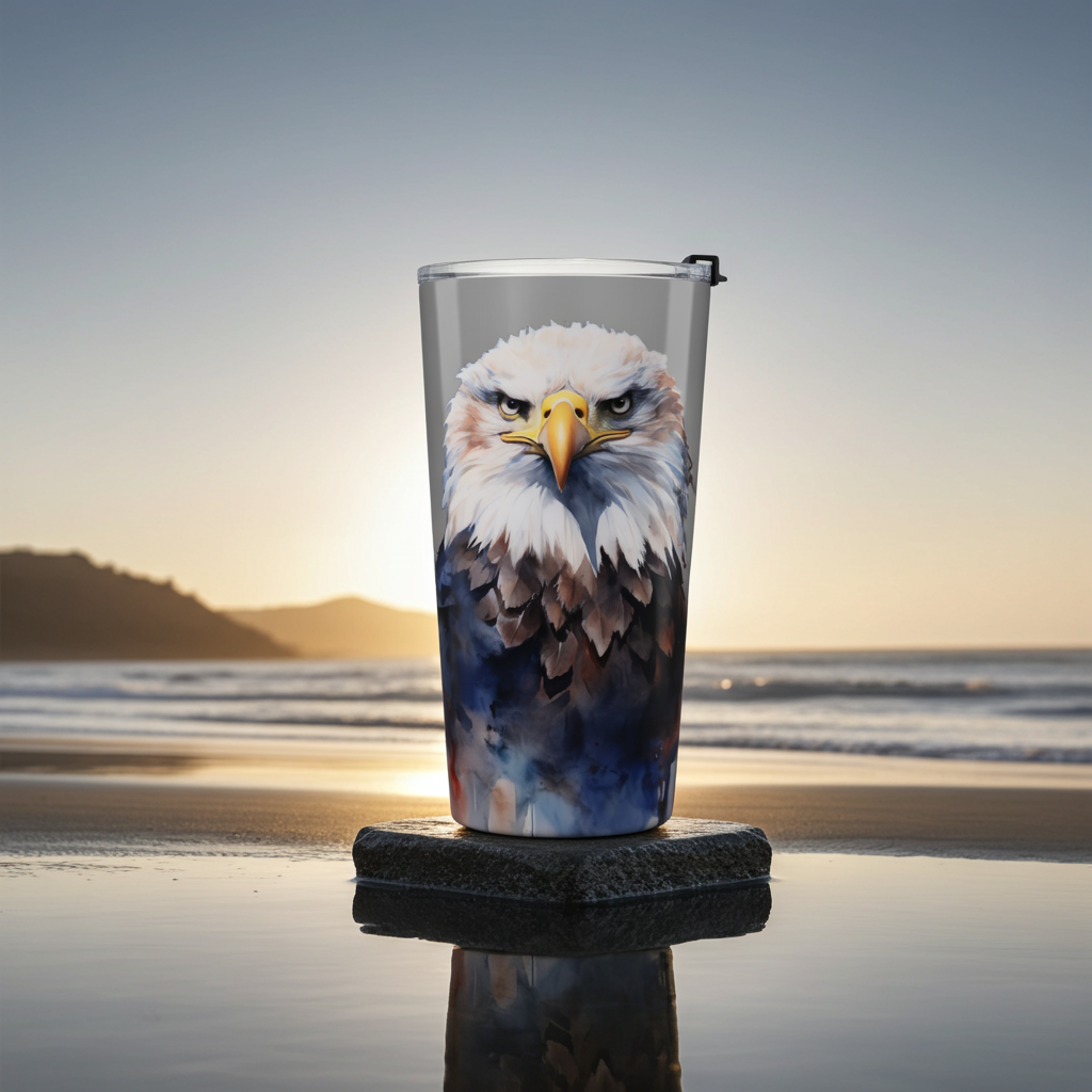 Bald Eagle Tumbler - 20oz - Stainless Steel