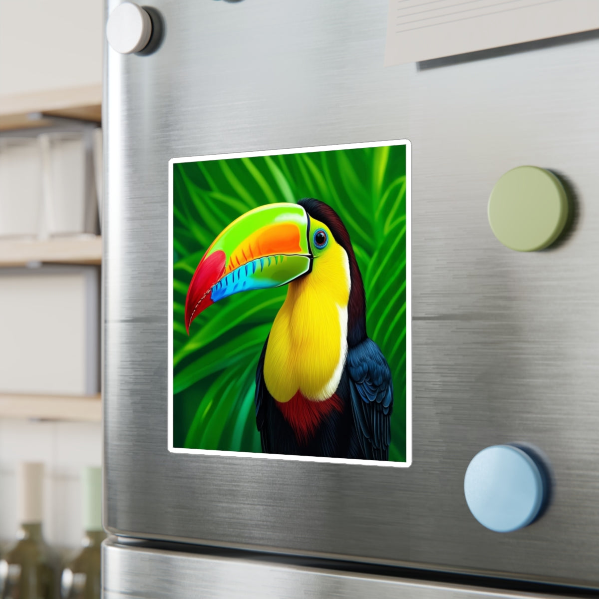 Toucan Sticker, Tropical Decal, Bird Vinyl Sticker, Nature Laptop Decal, Car Decal, Water Bottle Sticker