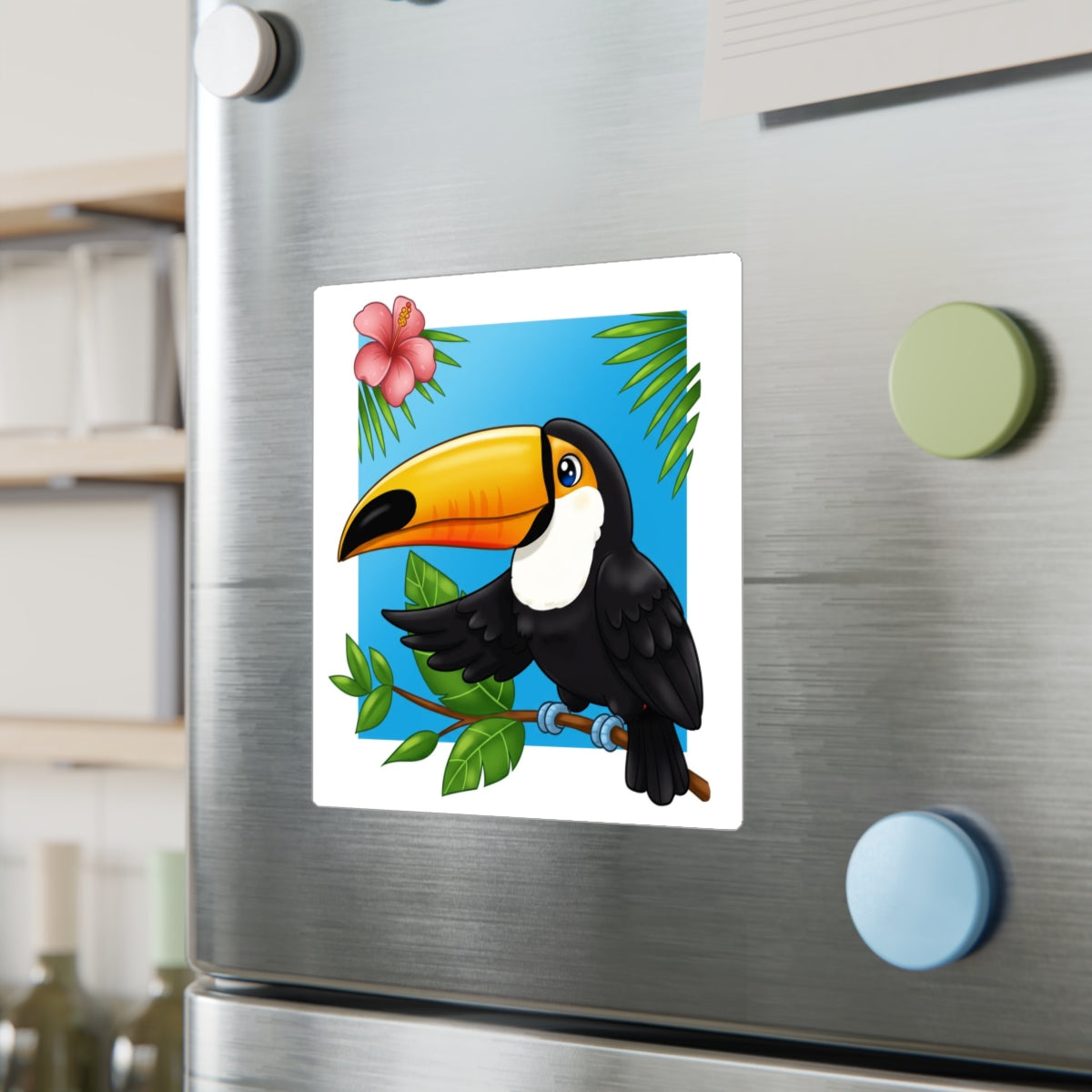 Toucan Sticker, Tropical Decal, Bird Vinyl Sticker, Nature Laptop Decal, Car Decal, Water Bottle Sticker