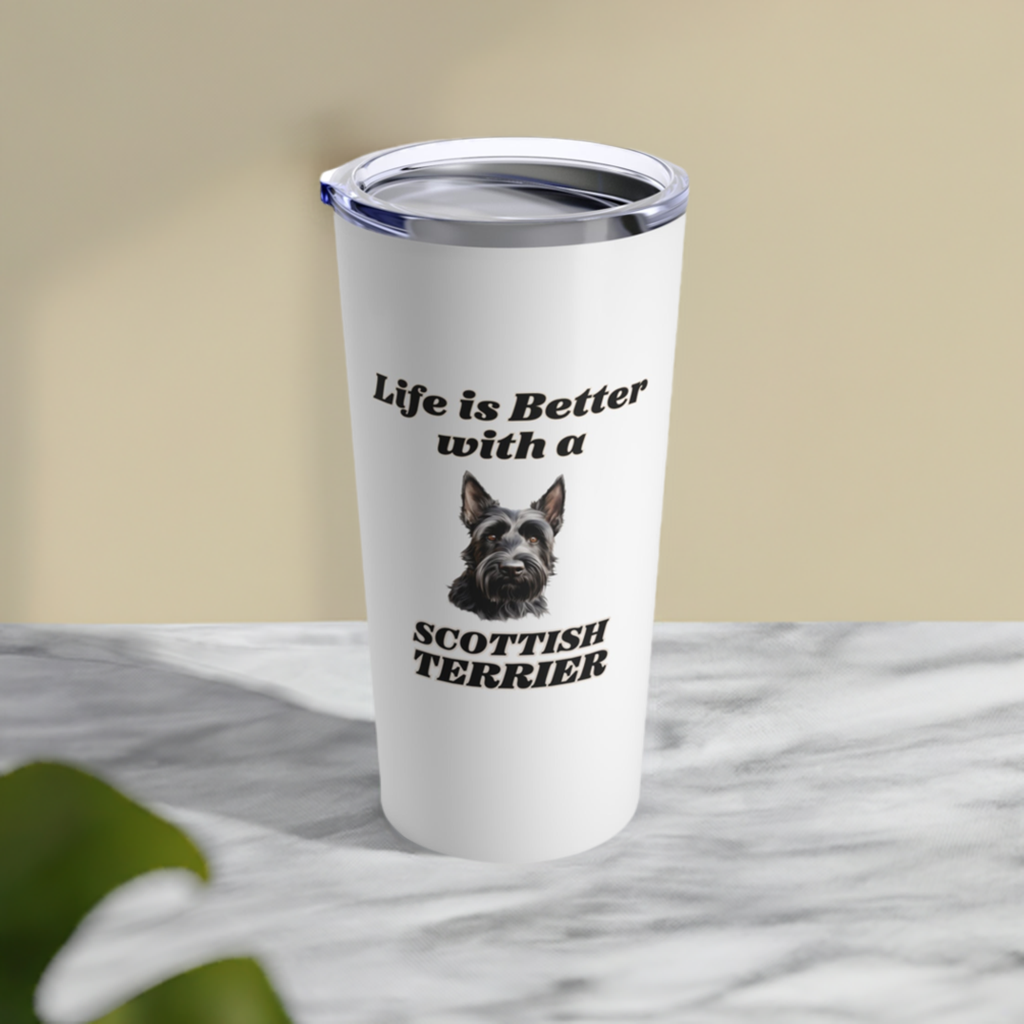 Scottish Terrier Tumbler, Stainless Steel Dog Travel Mug 20oz