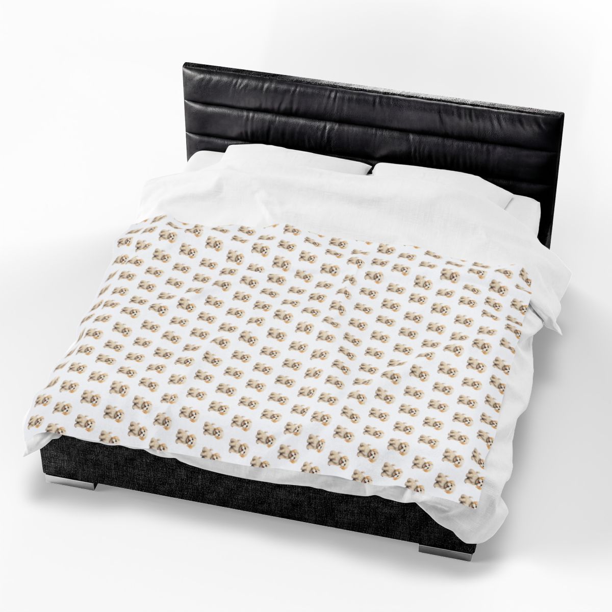 Maltipoo Velveteen Plush Blanket (White)